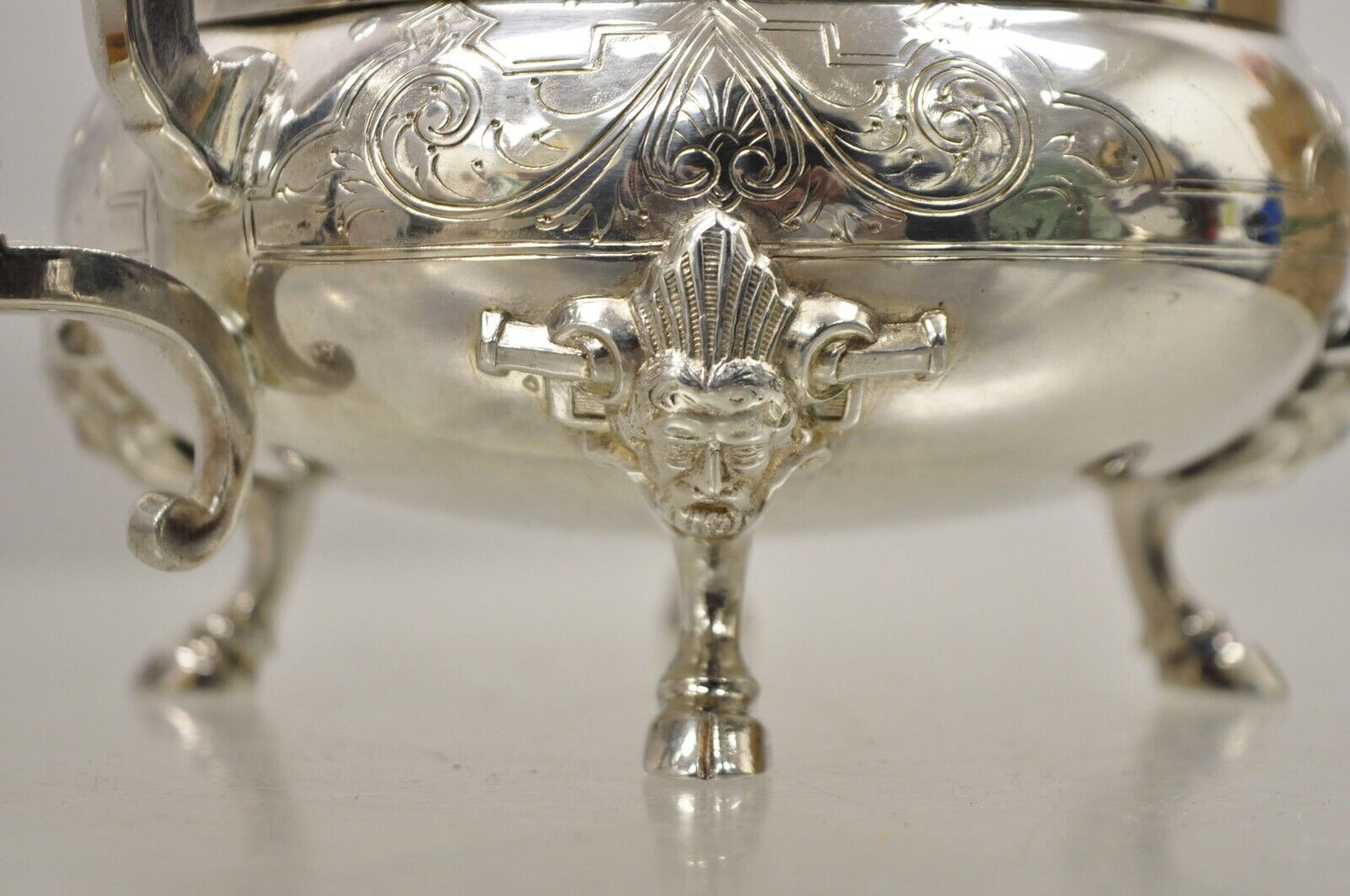 Antique Rogers Smith & Co Victorian Silver Plated Butter Cheese Dish Hoof Feet