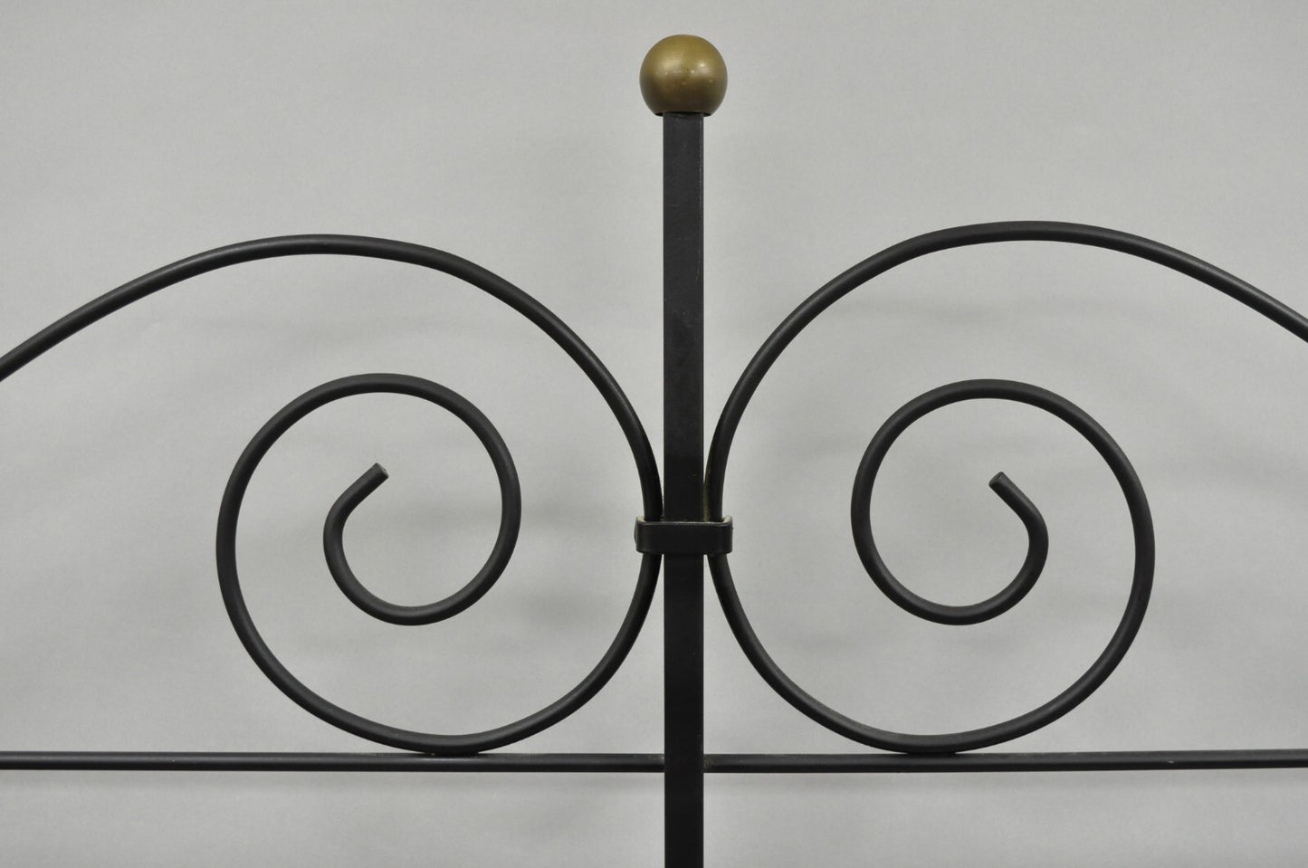 Vintage French Bakers Rack 3 Tier Scrolling Wrought Iron and Brass Etagere
