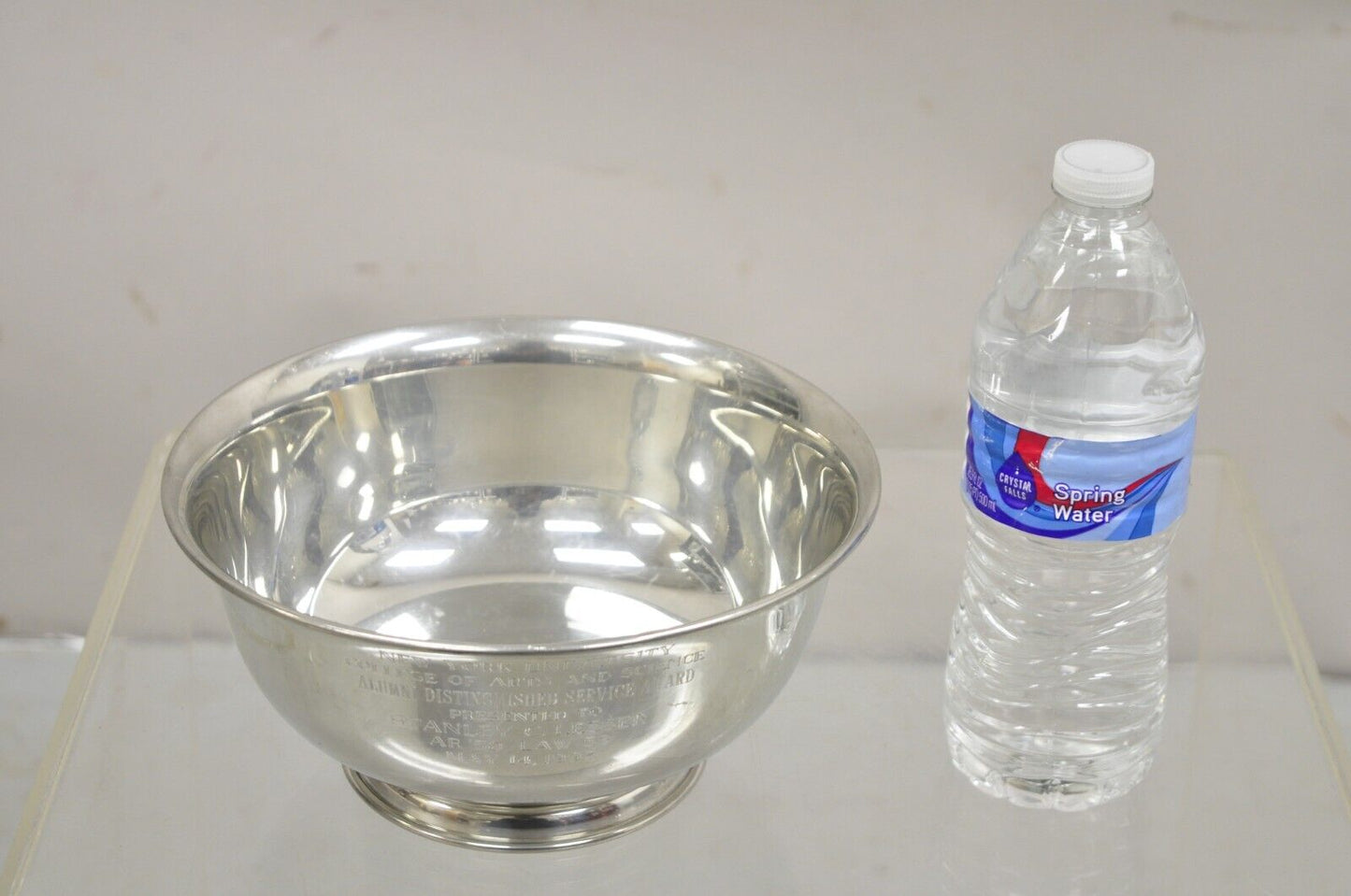 Vintage Queen Art Pewter Silver Plated Award Bowl NY University Arts & Science