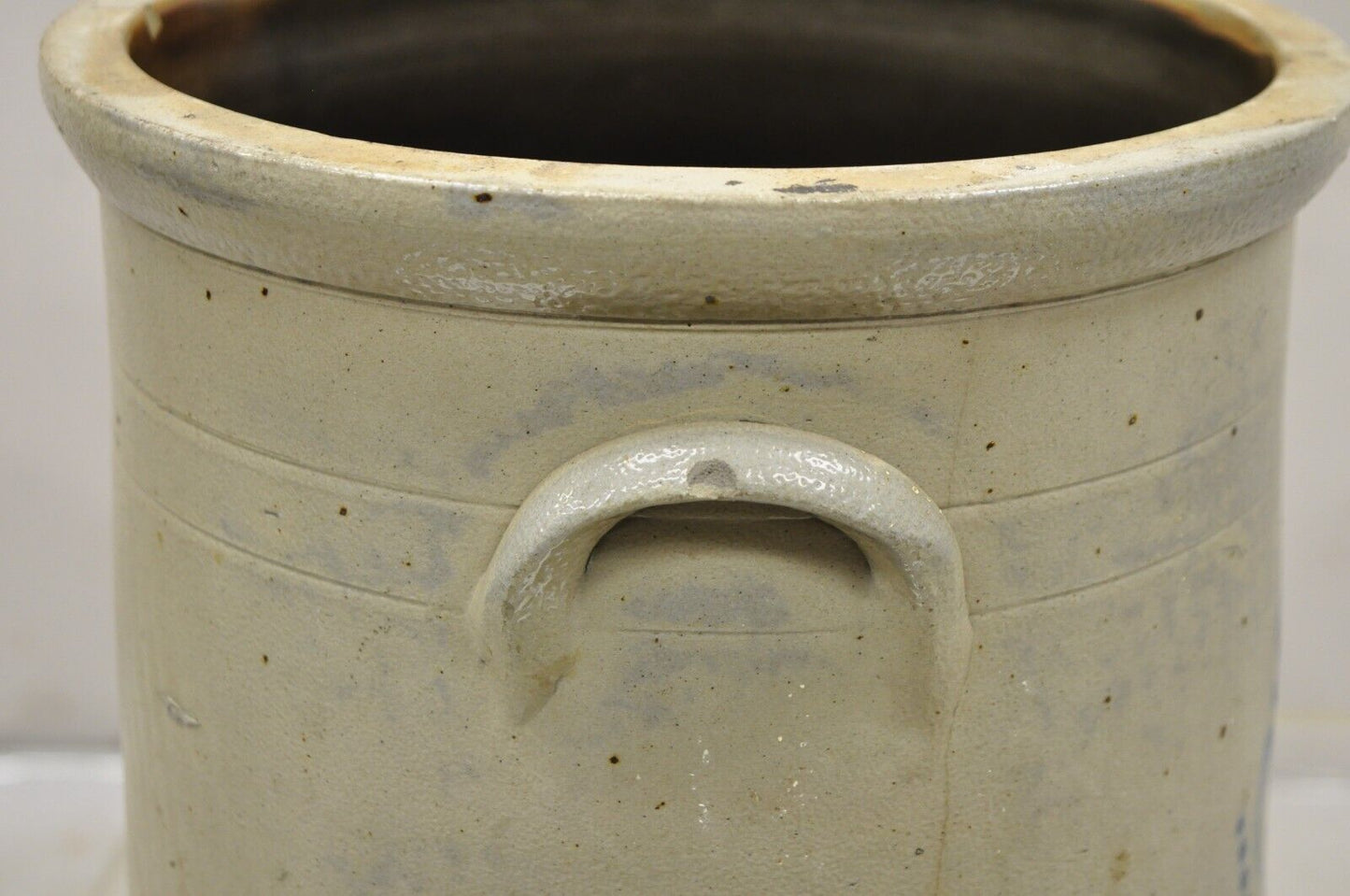 Antique J.C. Thomas Trenton NJ 3 Gallon Stoneware Crock Pot Cobalt Blue Flower