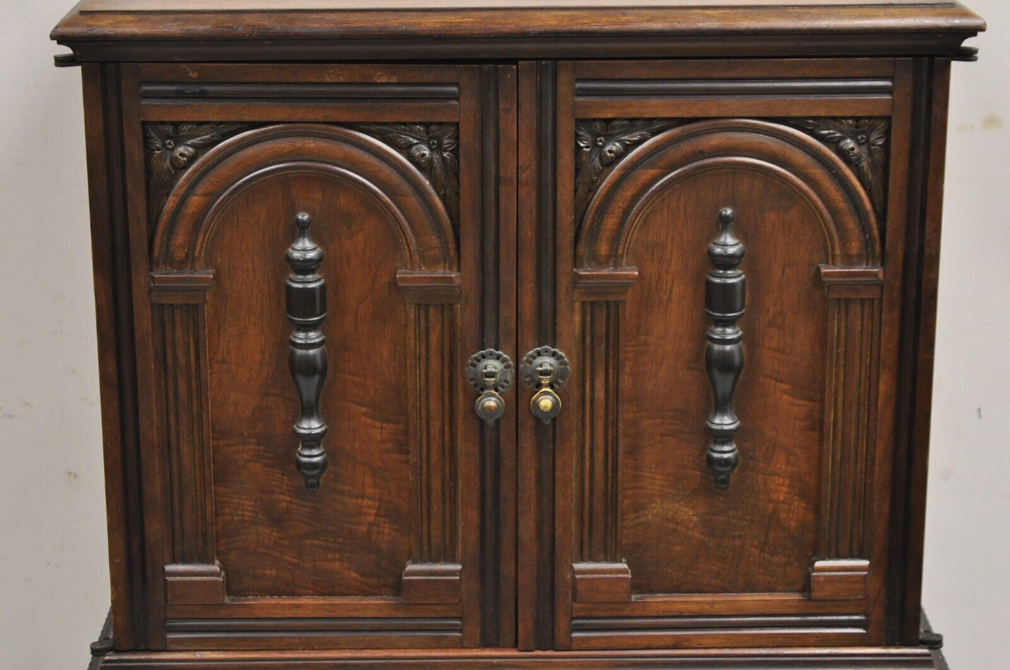 Antique William and Mary Style Walnut Small Radio Cabinet by Radio Art Cabinets