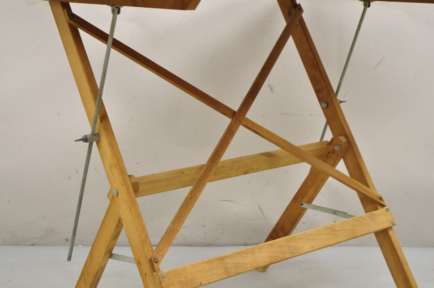 Vintage Anco Bilt Folding Solid Wood Industrial Drafting Table Writing Desk
