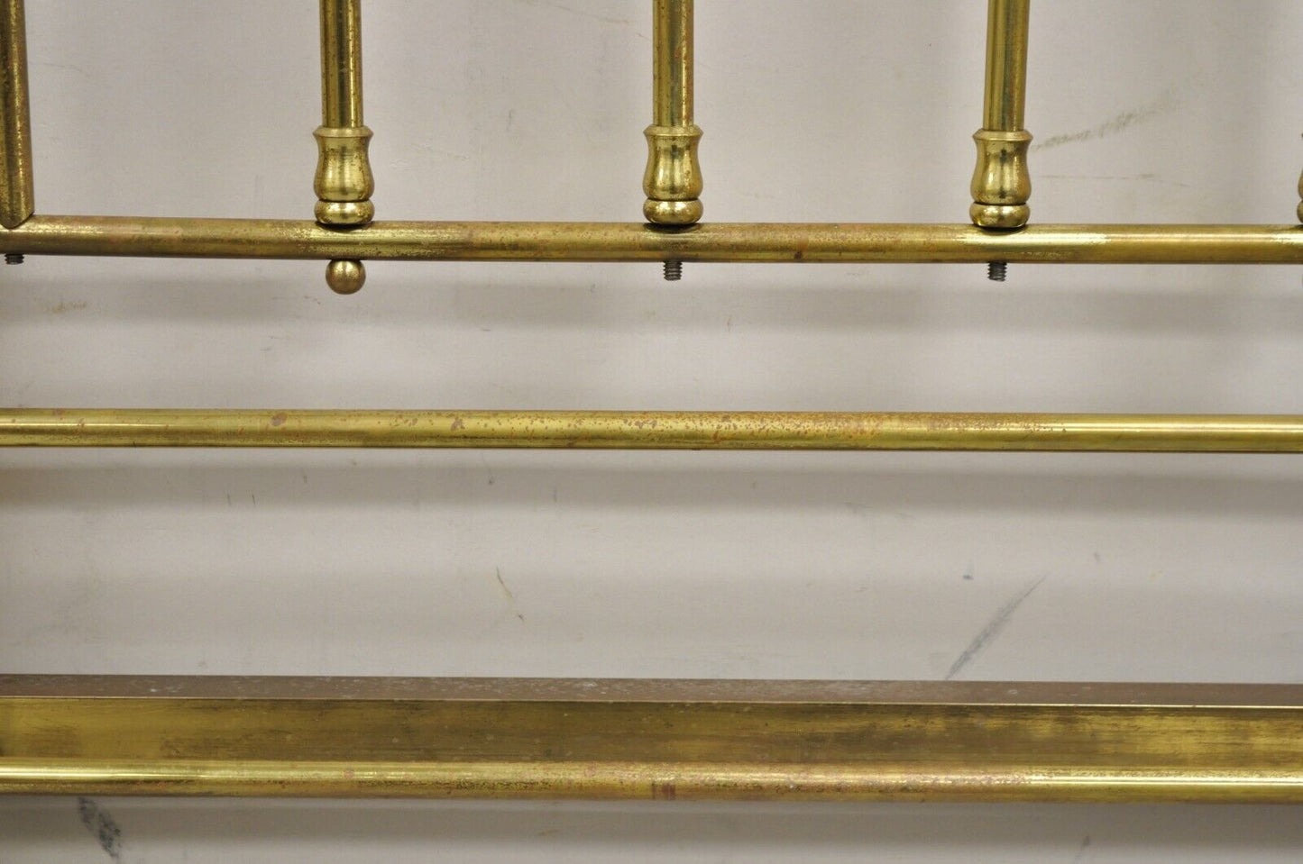 Vintage Victorian Style Brass Scrolling "Shaking Hands" King Size Bed Headboard