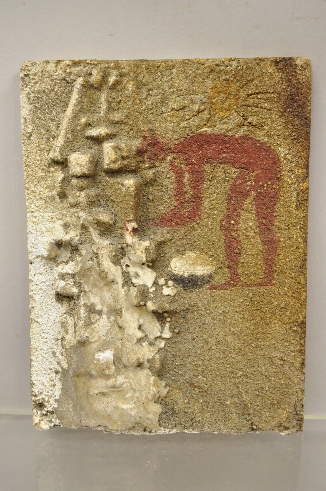 Antique Lost and Found Hieroglyphic Red Figure Pottery 12 x 9 Tile C5