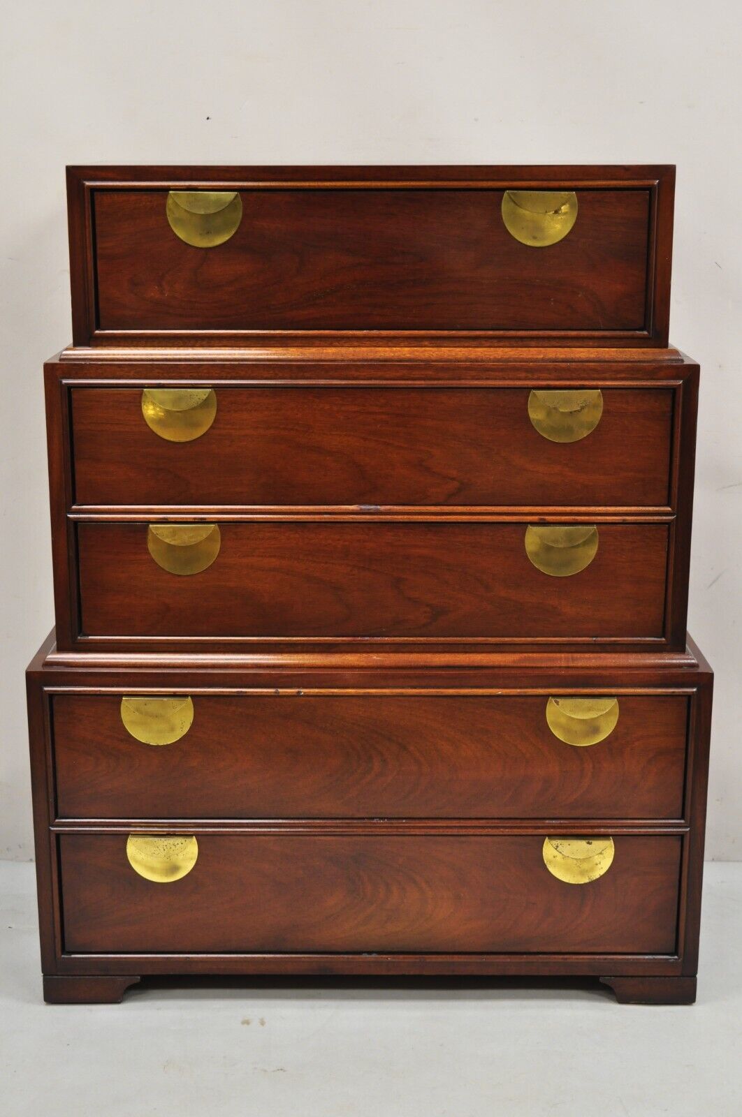 Vintage Thomasville Chinoiserie Mahogany Triple Dresser Tall Chest Highboy