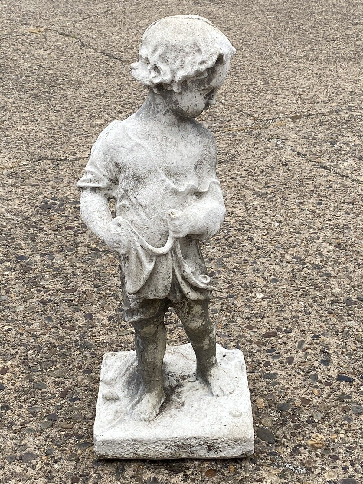 Vintage Four Seasons Cherub Putti Cast Cement 32" Lawn Ornament Garden Statue