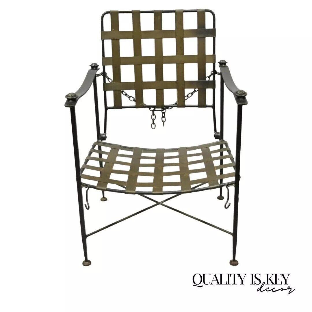 Charleston Forge Arts & Crafts Gothic Heavy Wrought Iron Adjustable Lounge Chair