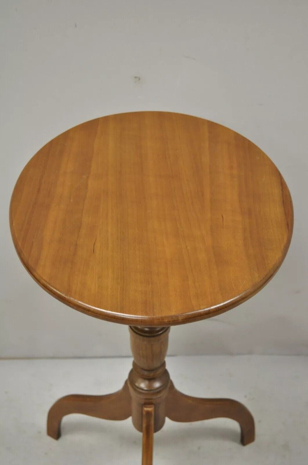 Sheraton Federal Style Solid Cherry Wood Oval Tilt Top Tea Table by Norm Baylis