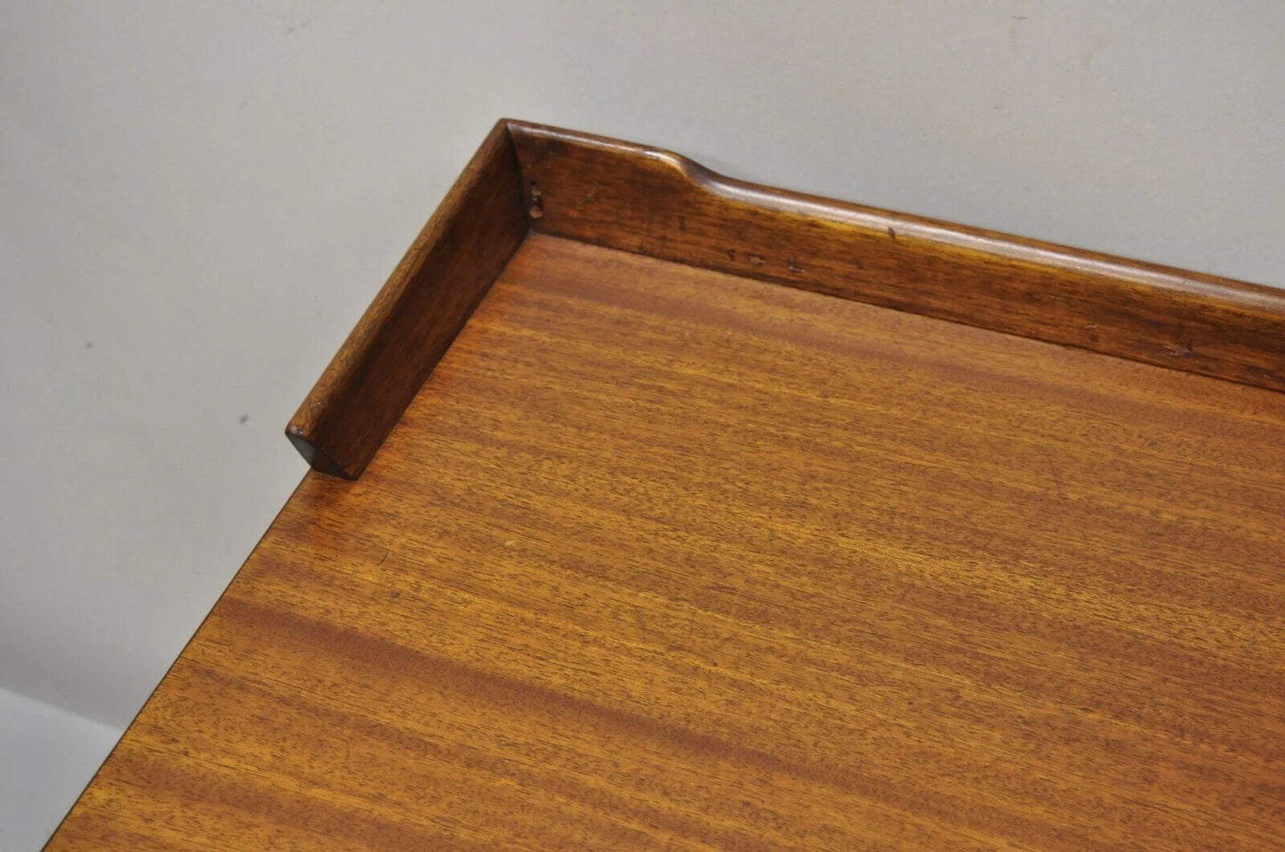 Vintage Mid Century Modern Walnut Double Pedestal Base Nightstand Bedside Table