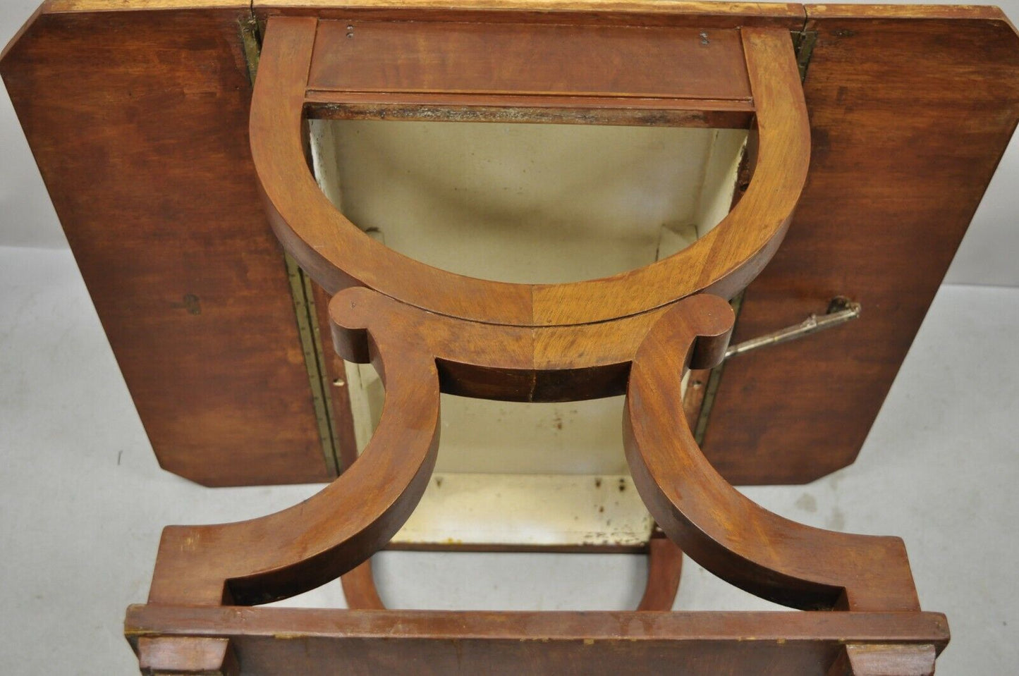 French Regency Italian Biedermeier Mahogany Inlay Serving Bar Cart Table