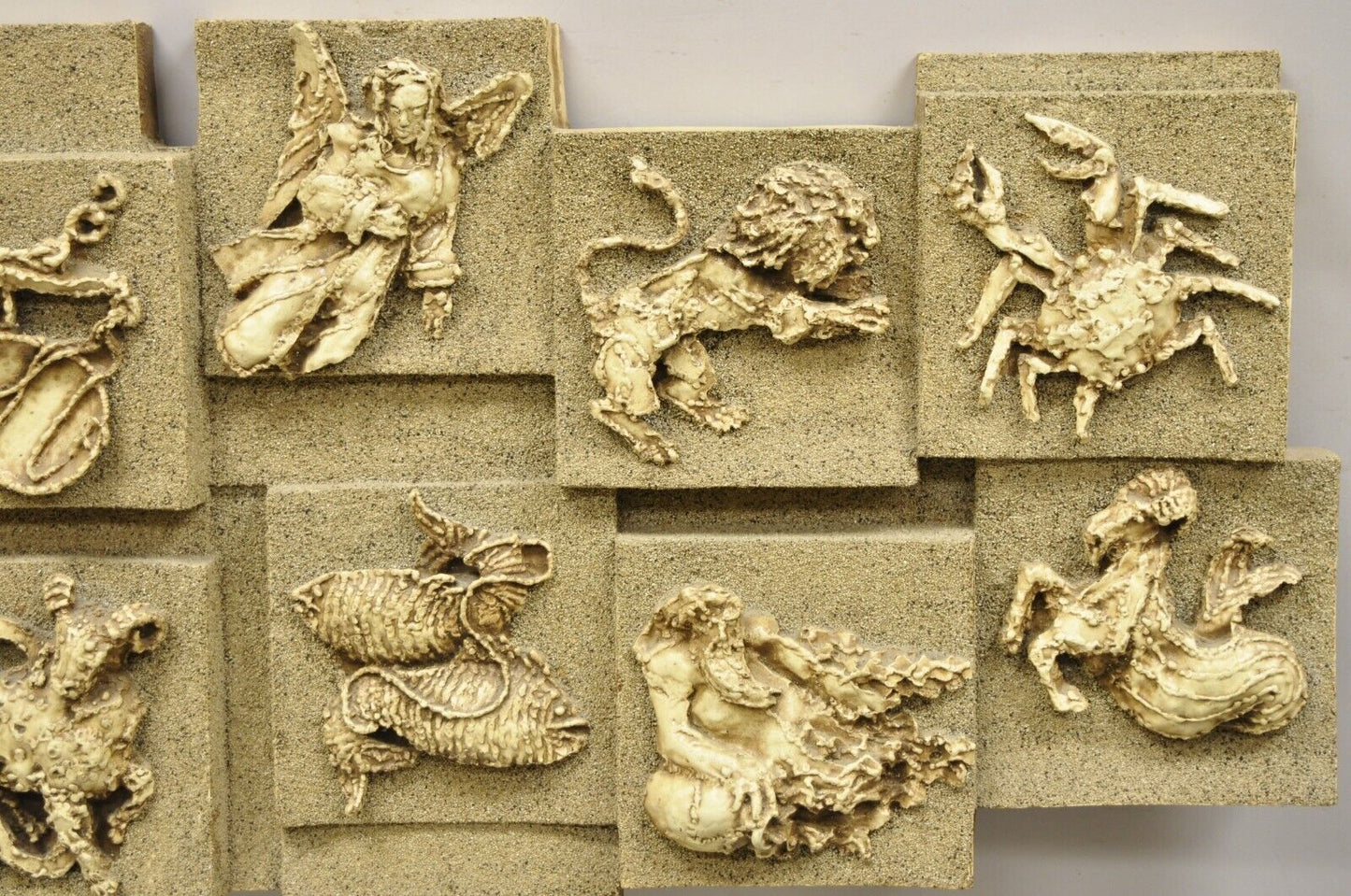 Vintage Finesse Originals 1970s Brutalist Figural Zodiac Wall Sculpture