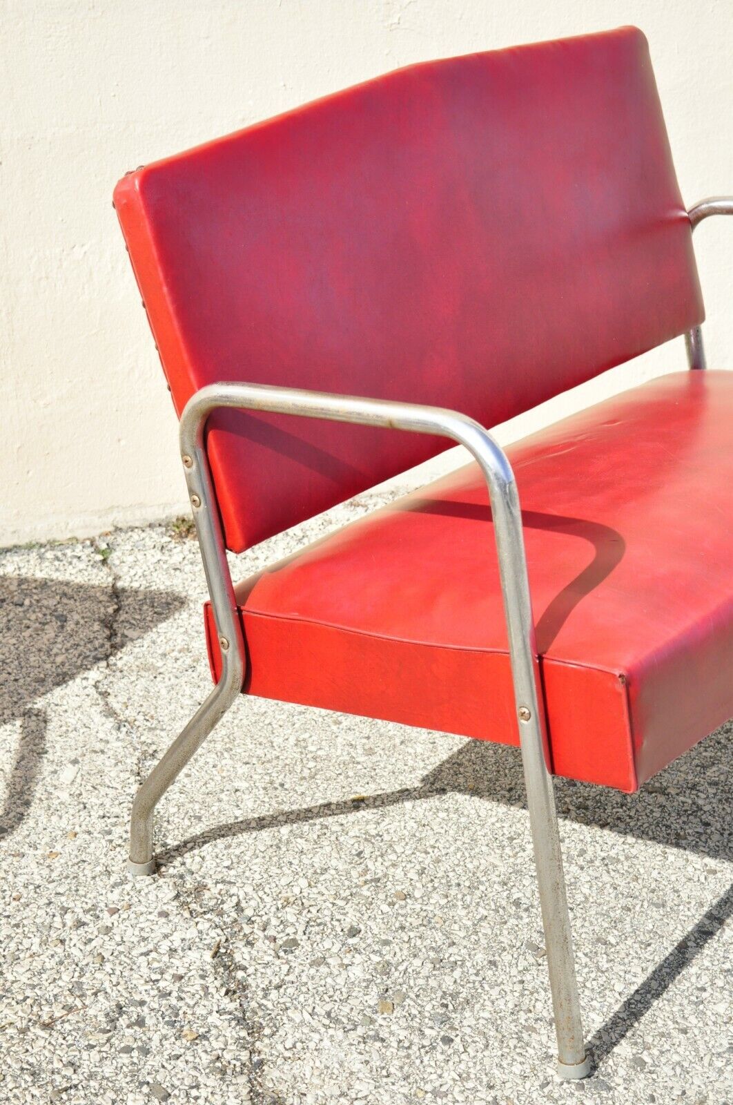 Vintage Yale Tubular Steel Metal Loveseat and Pair Lounge Arm Chair - 3pc Set