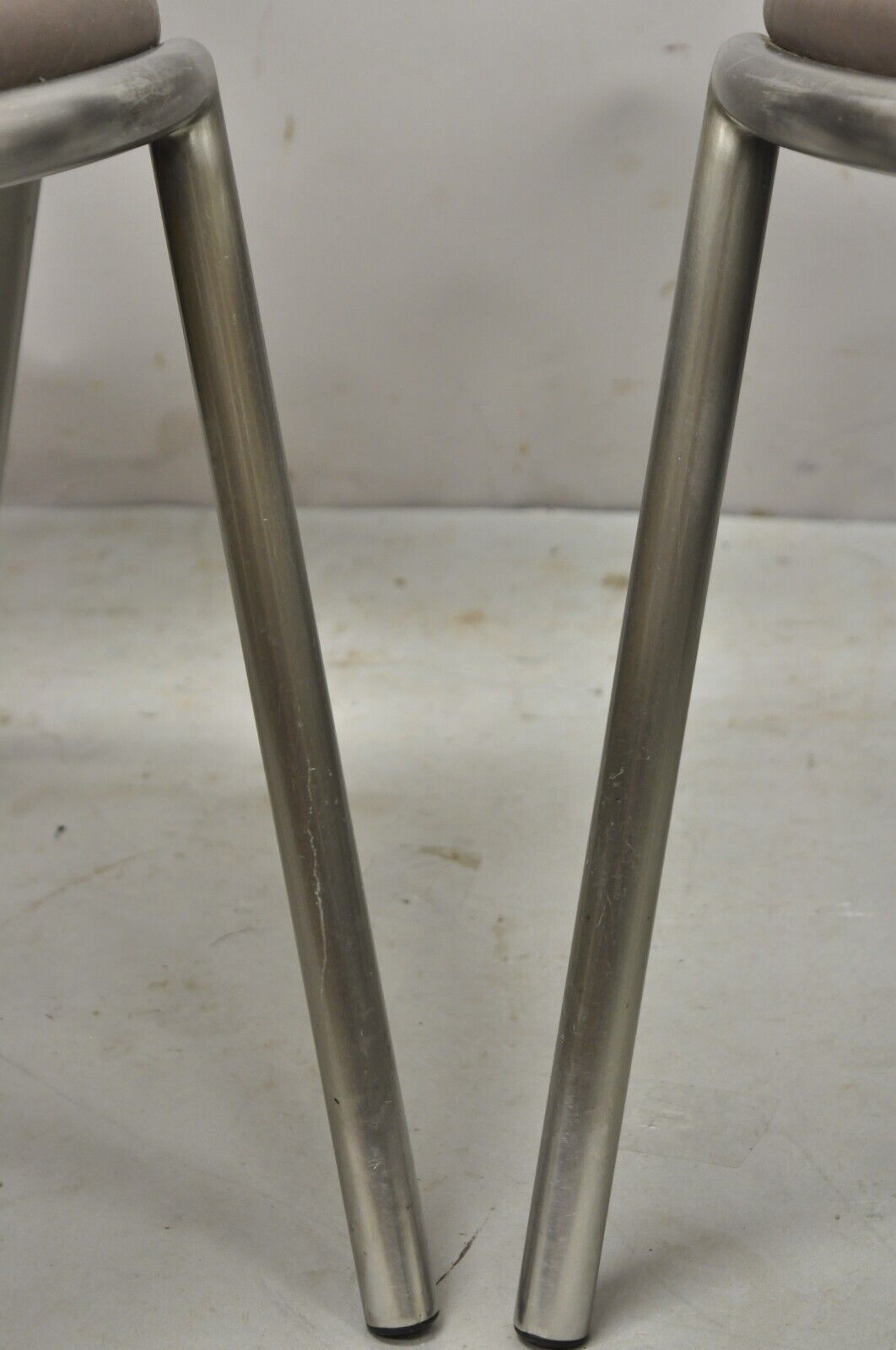 Vintage Brueton Mid Century Modern Tubular Steel Cat Eye Chairs - a Pair