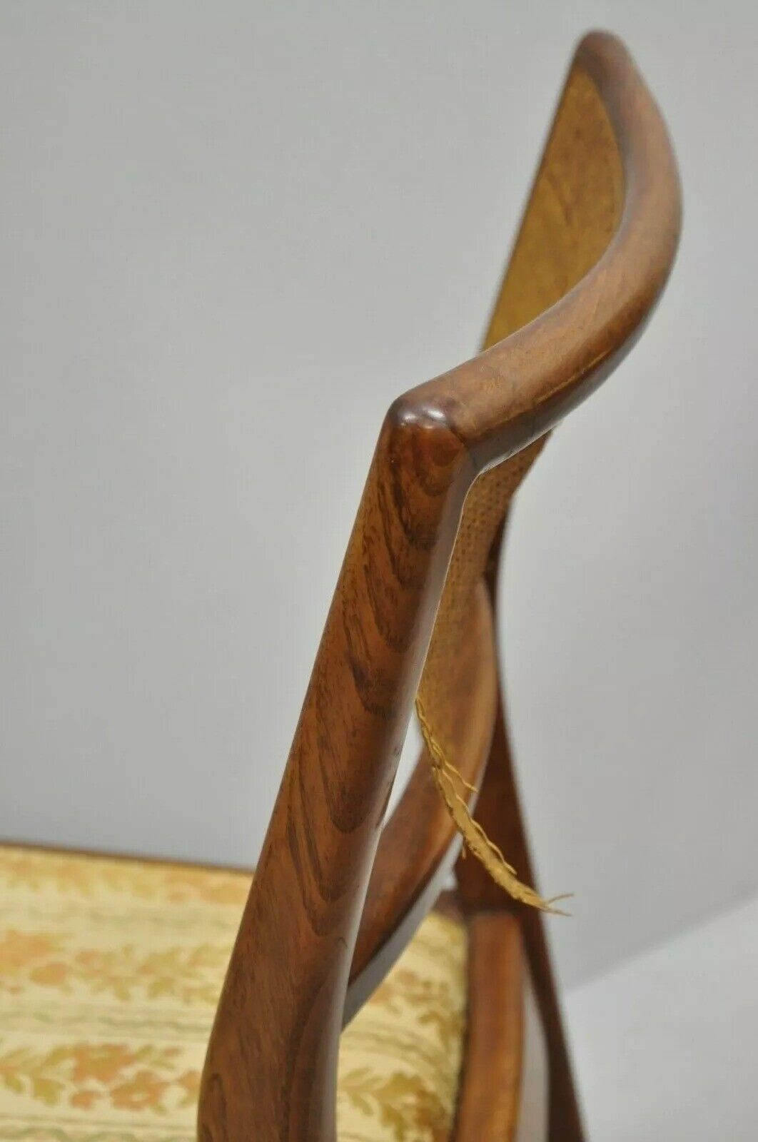 Vintage Mid Century Modern Paul McCobb Style Walnut Cane Dining Chairs - Set 4