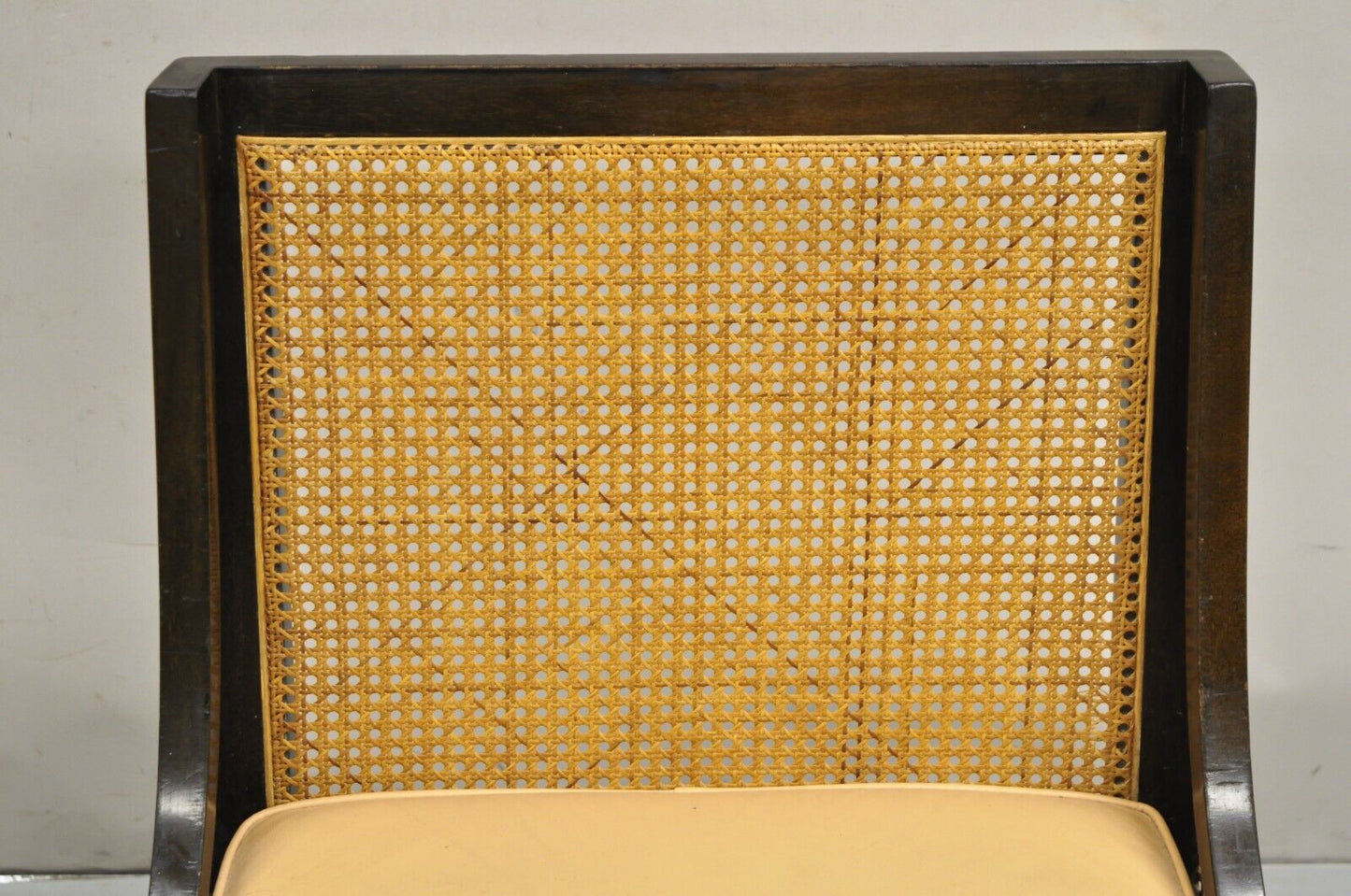 Vintage Harvey Probber Mid Century Modern Ebonized Cane Hiprest Side Chair
