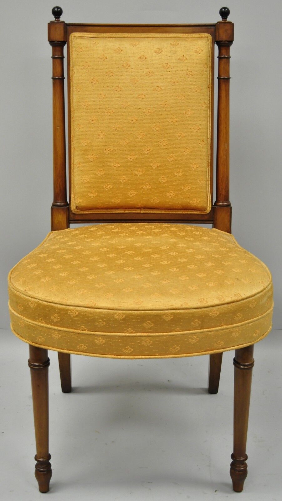Maslow Freen French Empire Style Mahogany Upholstered Dining Chairs - Set of 8