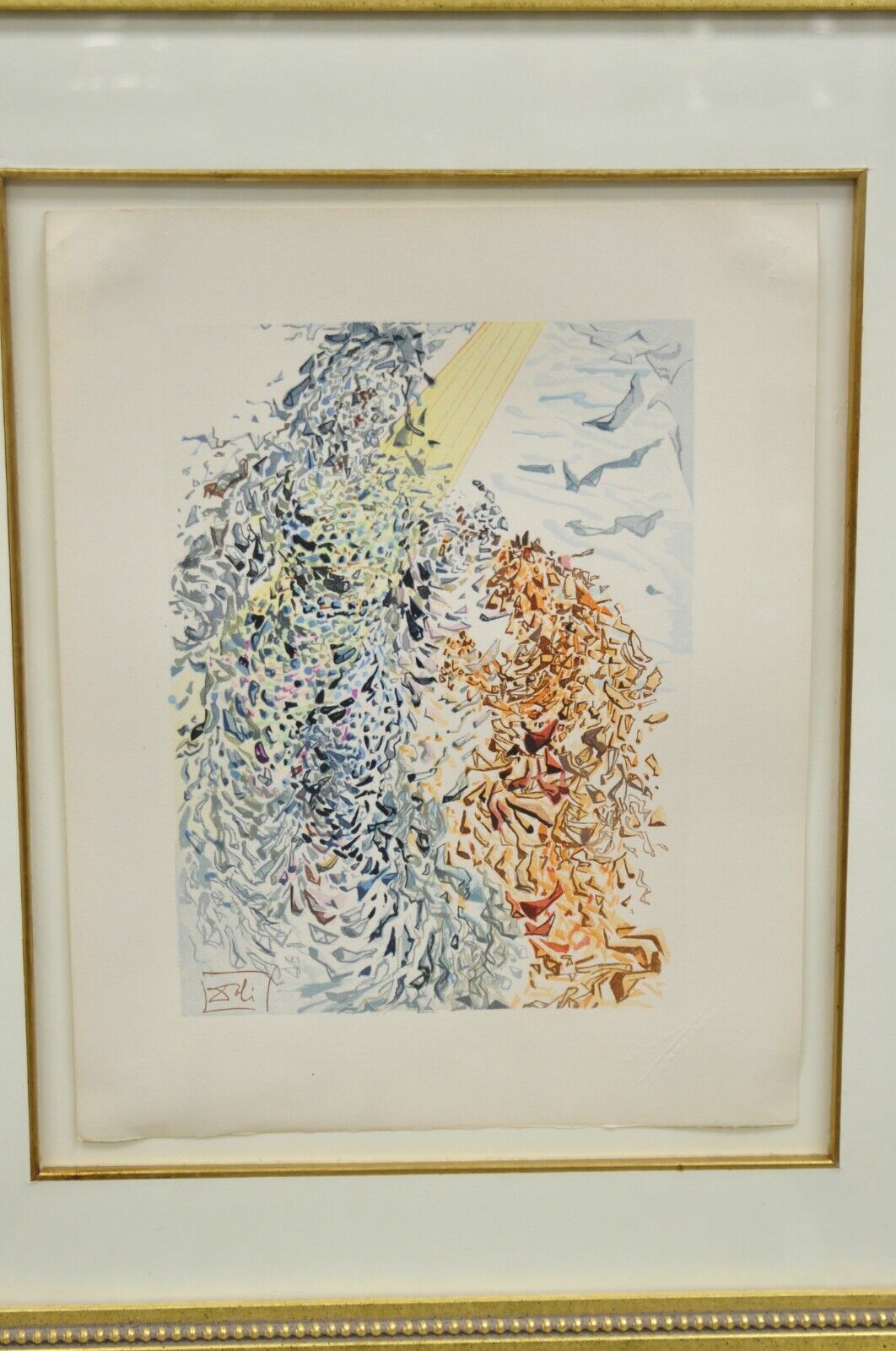 Vintage Salvador Dali Divine Comedy The Dust of Souls Woodcut Print Framed