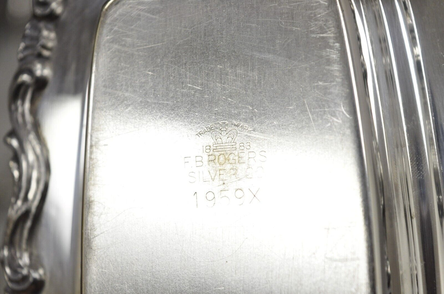 FB Rogers Silver Co. 1959X Silver Plated Covered Butter Dish w/ Glass Liner