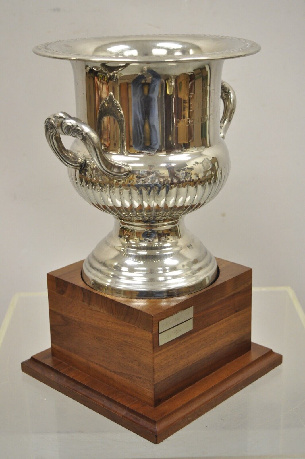 Vintage Silver Plated "Braun President's Cup" Urn Trophy Award Champagne Bucket