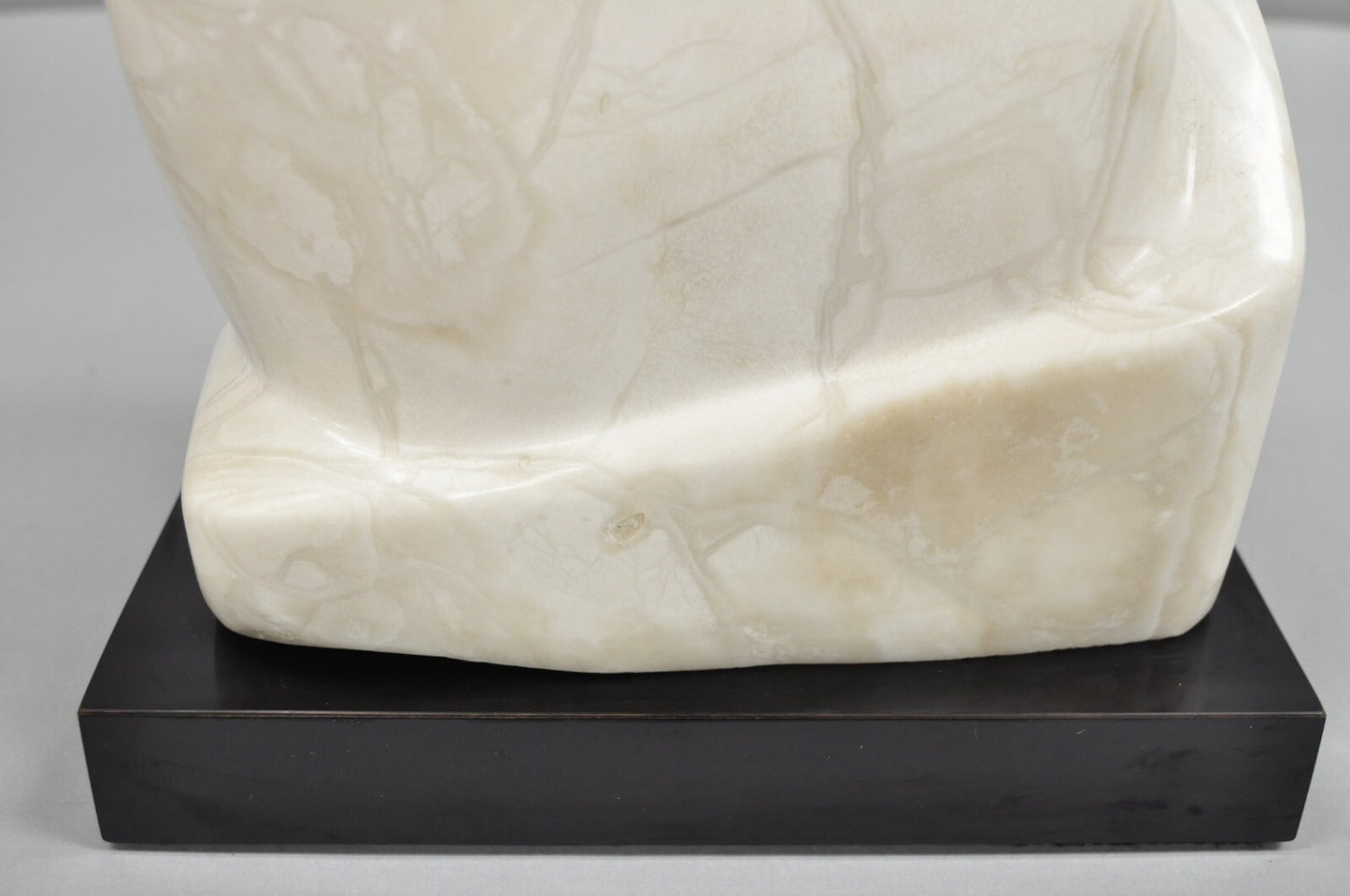 Morton Gaffin Modernist Carved White Alabaster Abstract Sculpture