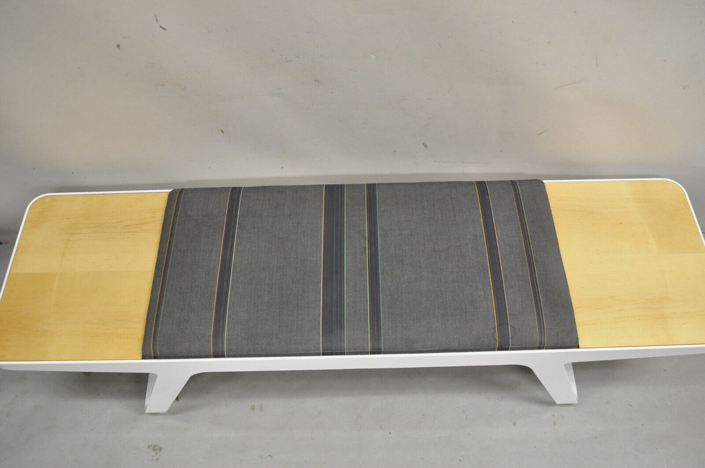 Contemporary Modern 72" White Steel Metal Entryway Bench w End Tables by WB Wood