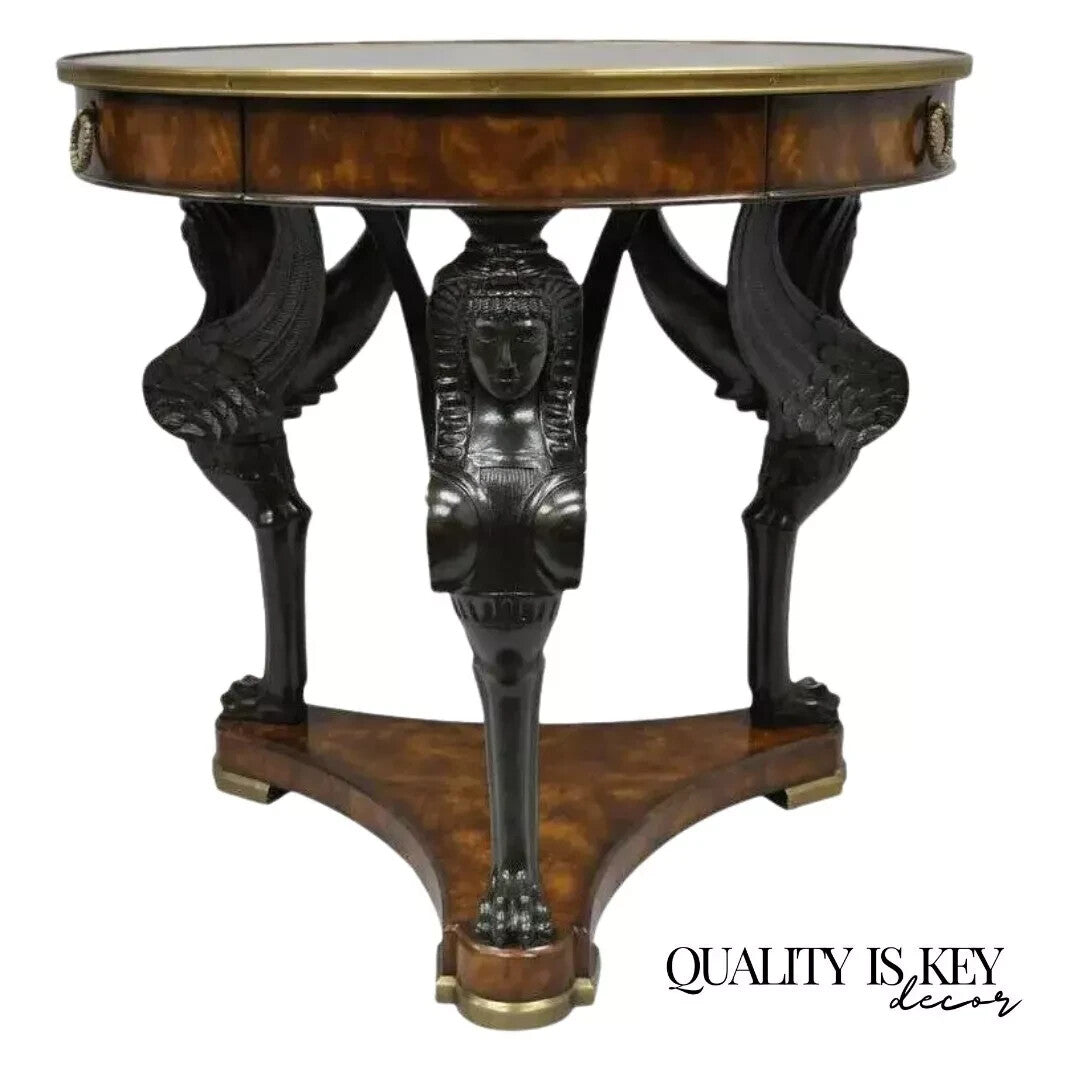 Theodore Alexander Replica Sphinx Monopodiae Round Egyptian Revival Center Table