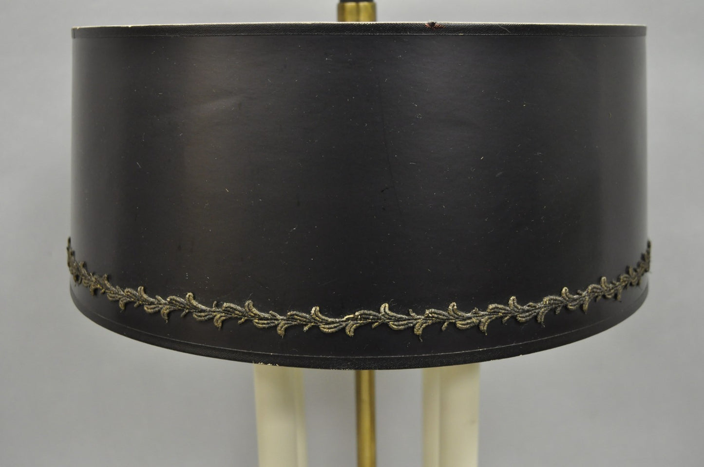 Vintage French Empire Style Brass Candlestick Bouillotte Desk Table Lamp
