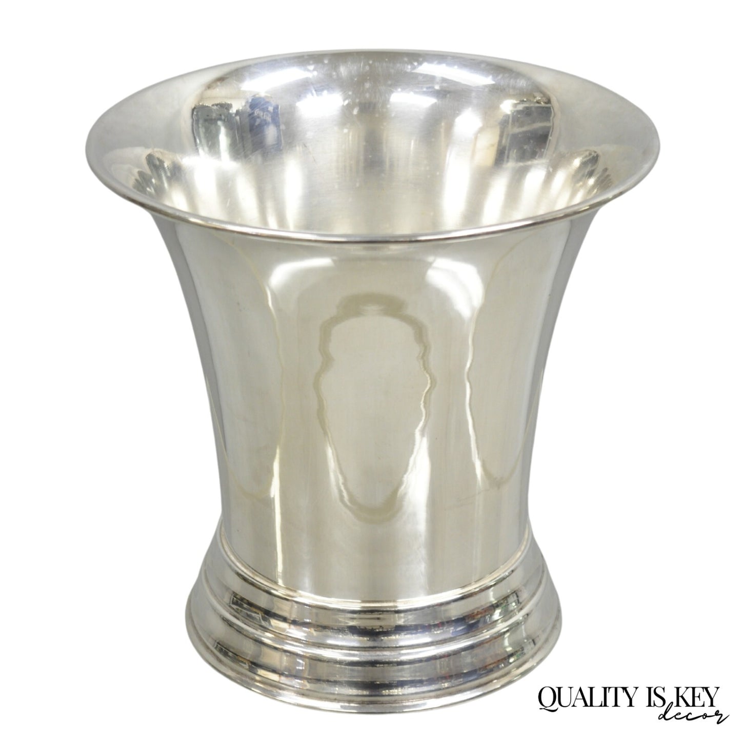 Vintage English Modernist Fluted Trumpet Champagne Wine Chiller Ice Bucket