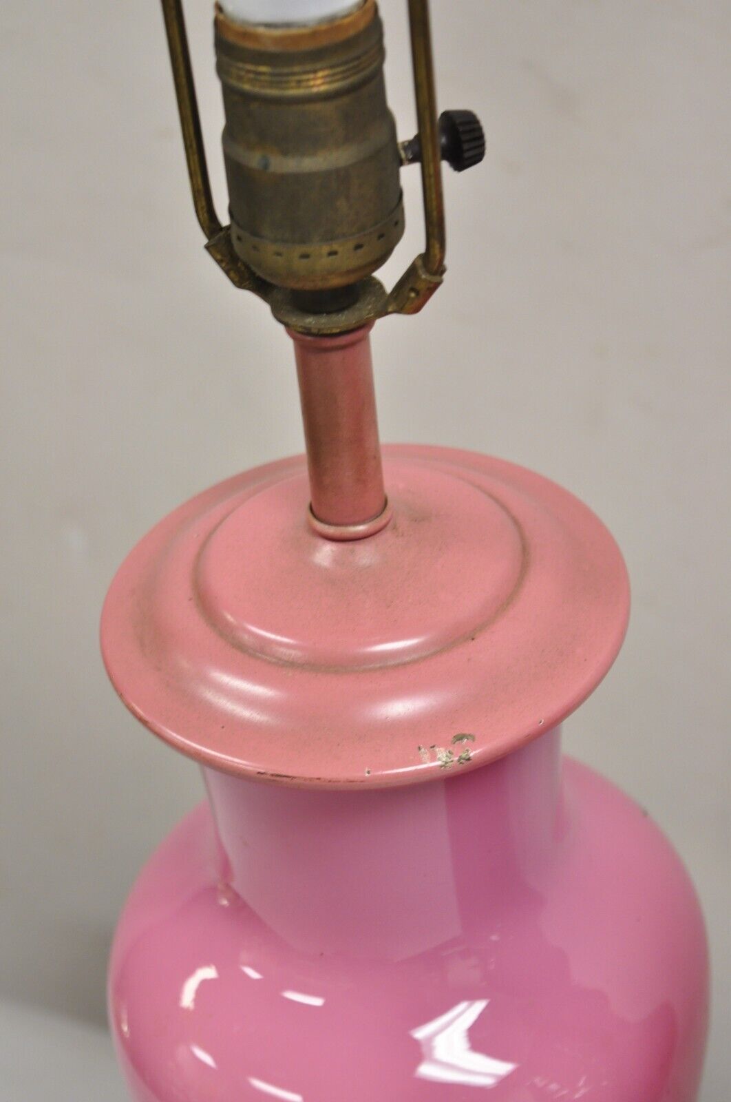 Vintage Chinoiserie Pink Porcelain Japanese Bird Painted Table Lamps - a Pair