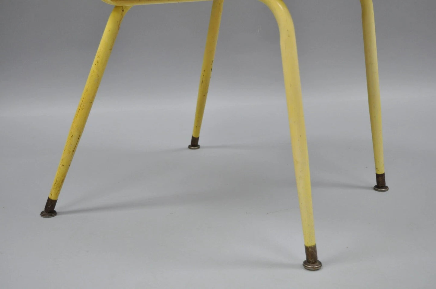 Hollywood Regency Chinese Chippendale Yellow Metal Faux Bamboo Dining Side Chair