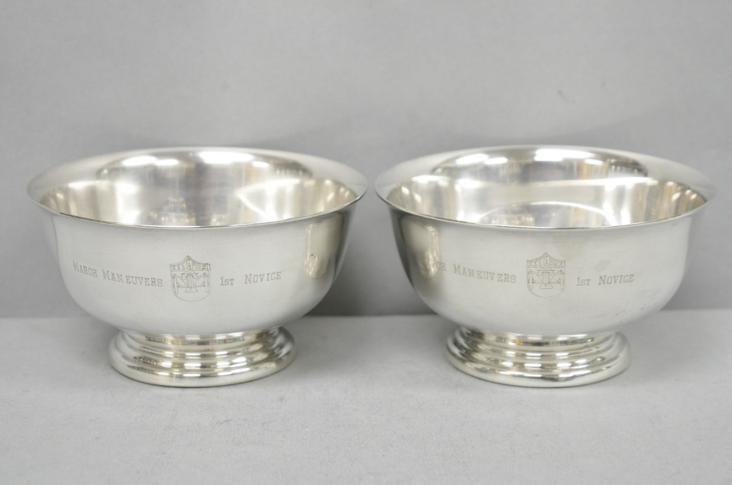 Vintage SSSC&BDS Car Club Silver Plated Award Footed Nut Bowl Dish - a Pair