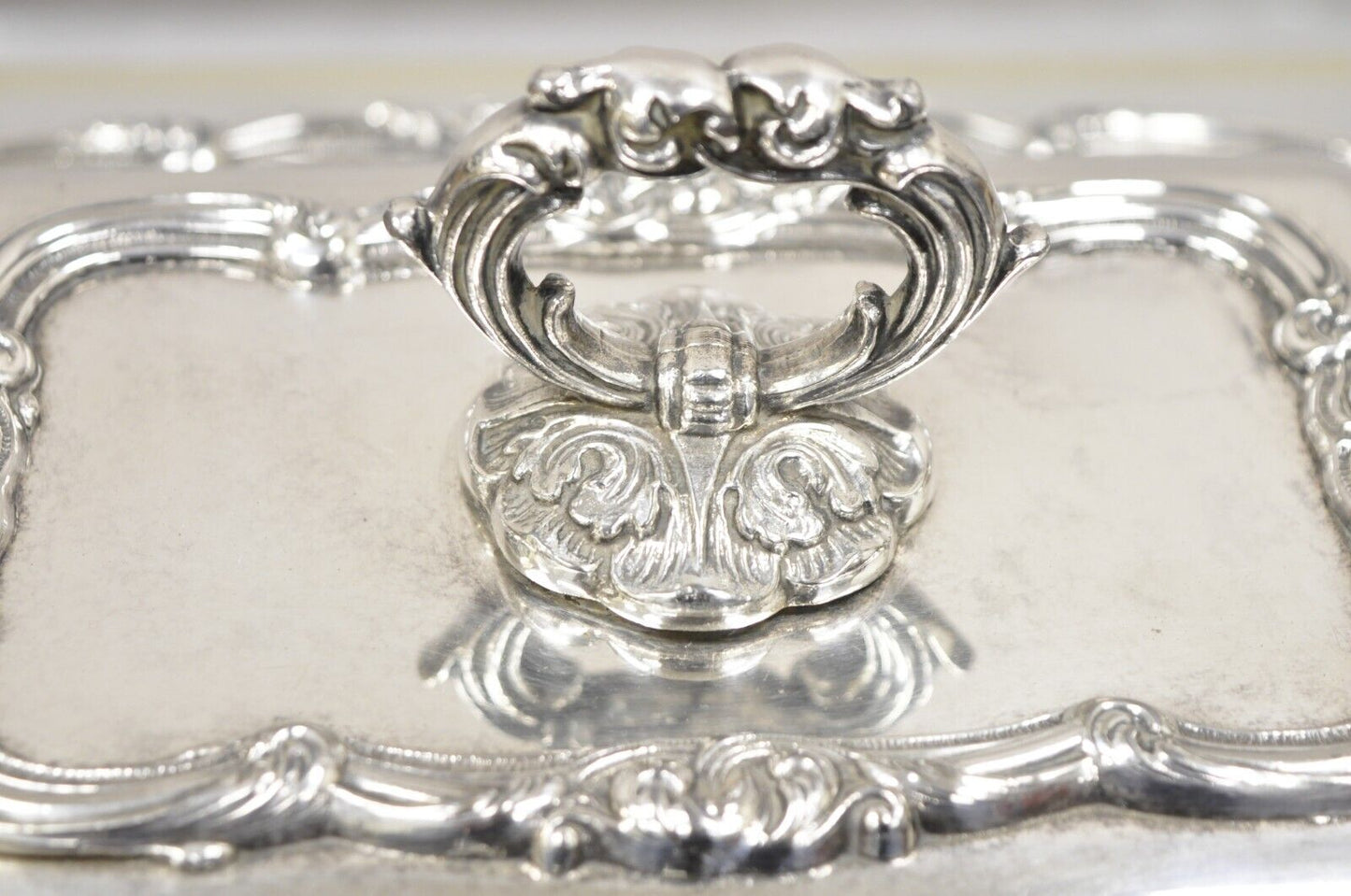 Vintage Gorham Black Starr Silver Plated Lidded Vegetable Serving Platter Dish