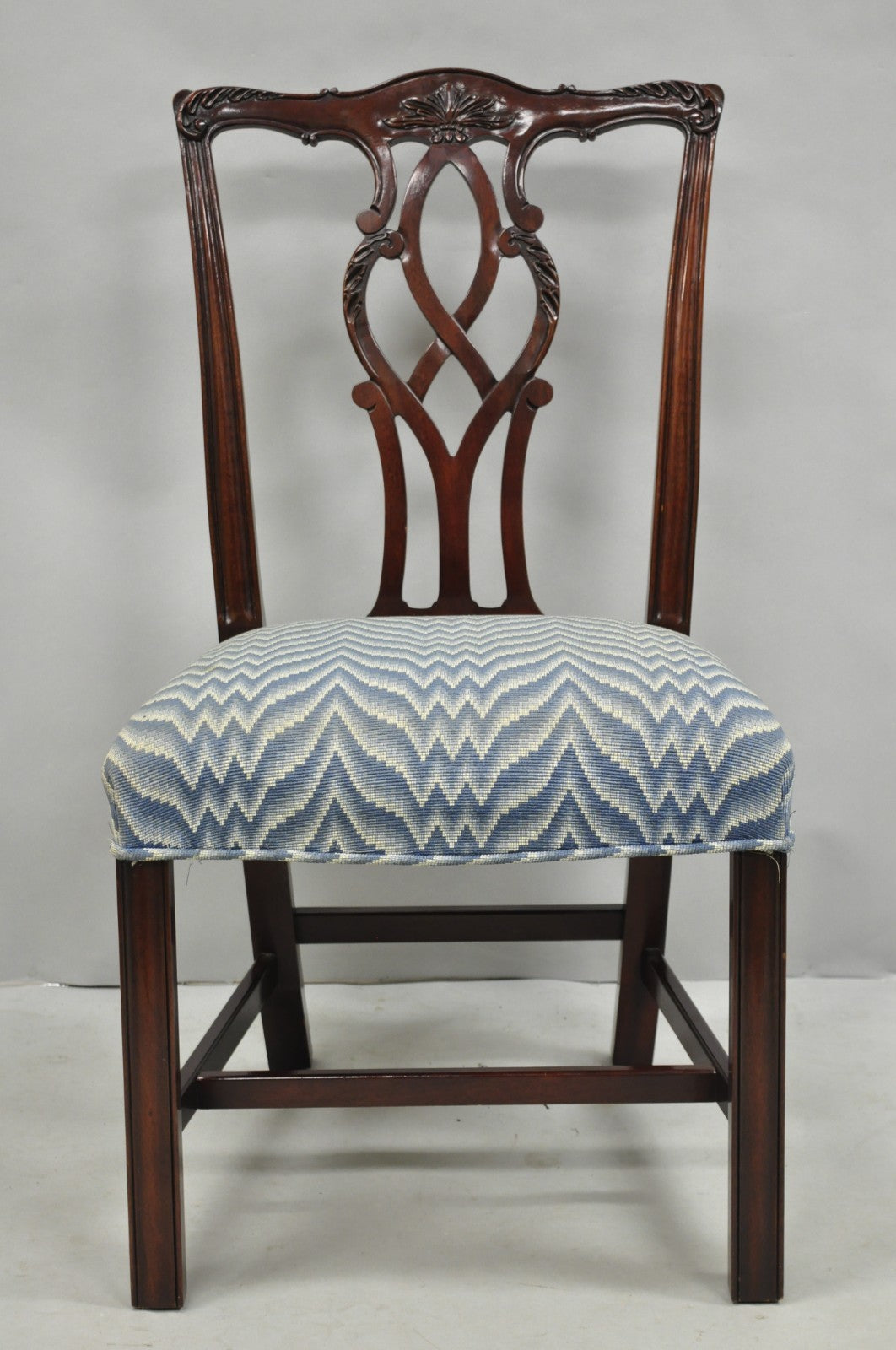 Vintage Kindel Georgian Chippendale Mahogany Dining Room Side Chairs - Set of 8