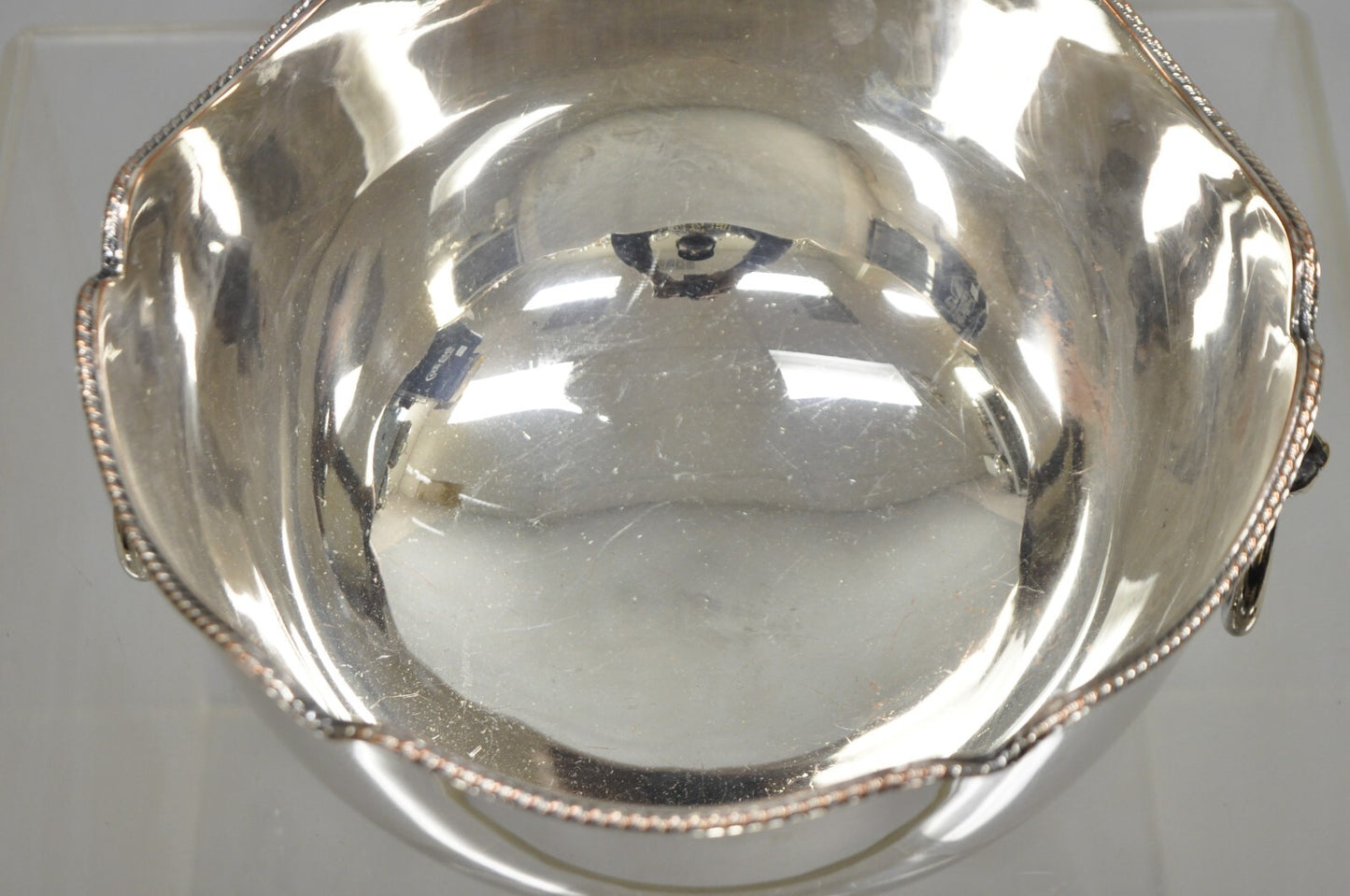 English Regency Silver Plated Lion Handle Small Punch Bowl Champagne Ice Bucket