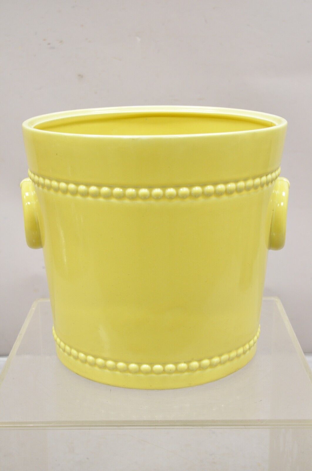 Carbone Chinoiserie Chinese Yellow Pottery Porcelain Large Garden Planter Pot