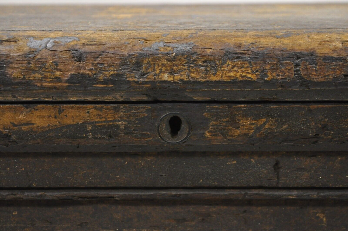 19th Century American Primitive Distressed Solid Wood Machinist Tool Box Storage
