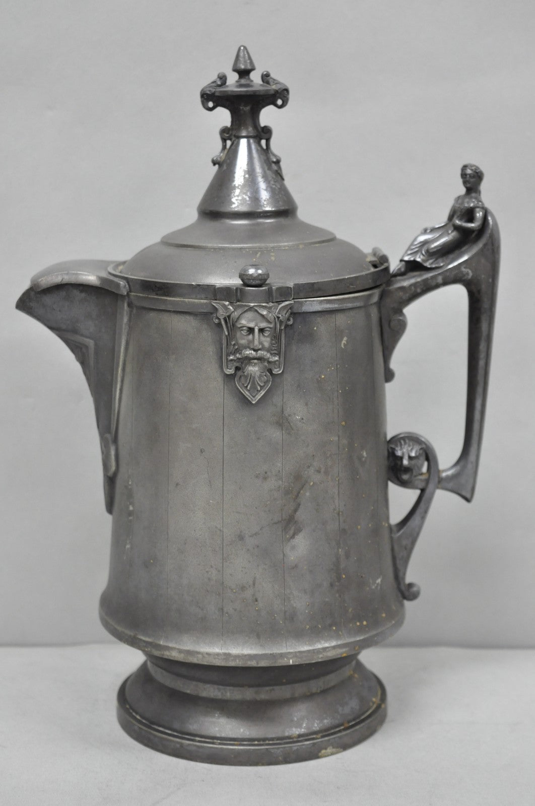 Antique Renaissance Reed & Barton Figural Silver Plated Coffee Water Pitcher