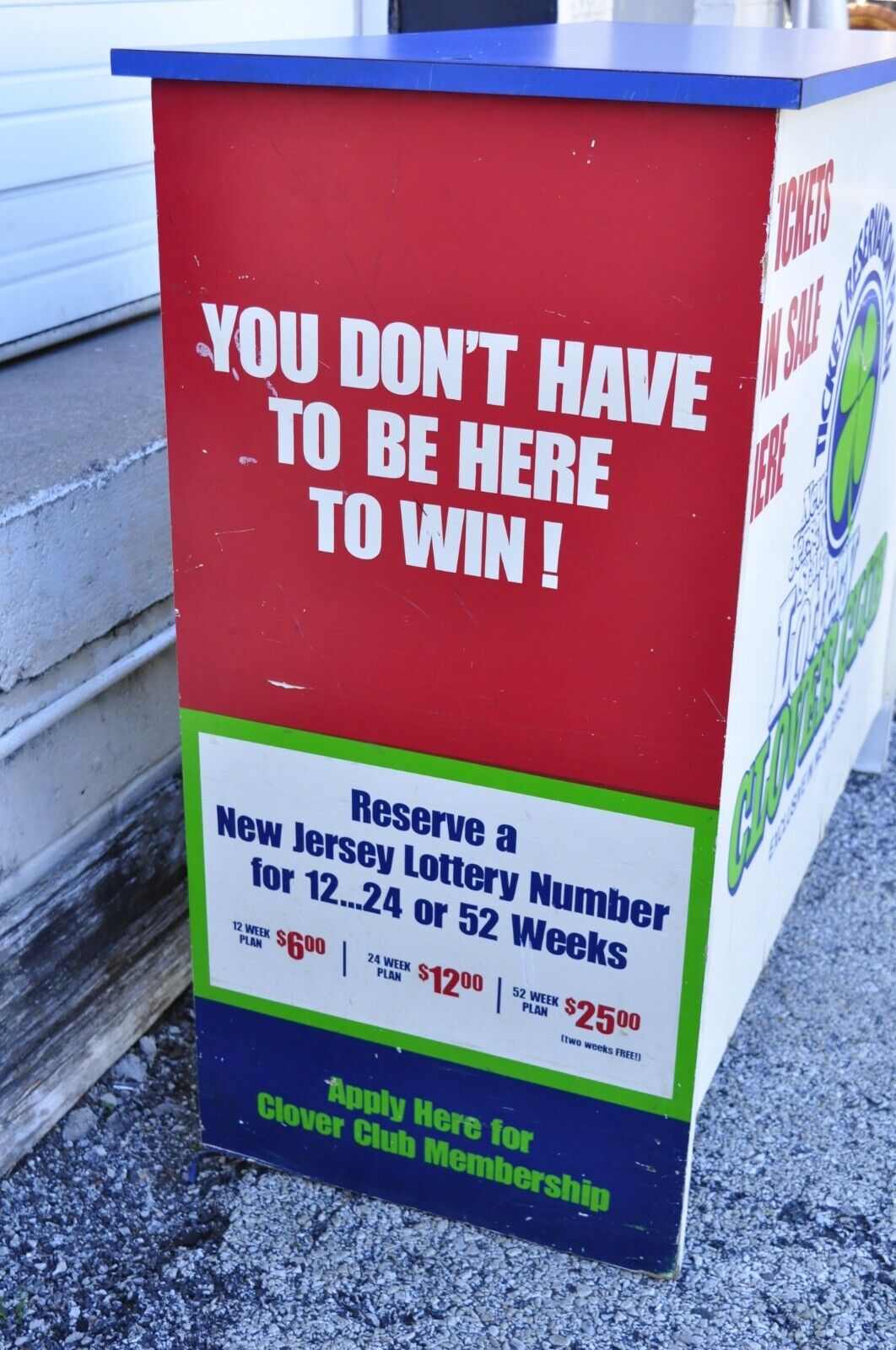 New Jersey Lottery Tickets Lottery Clover Club Advertisement Stand Kiosk Counter
