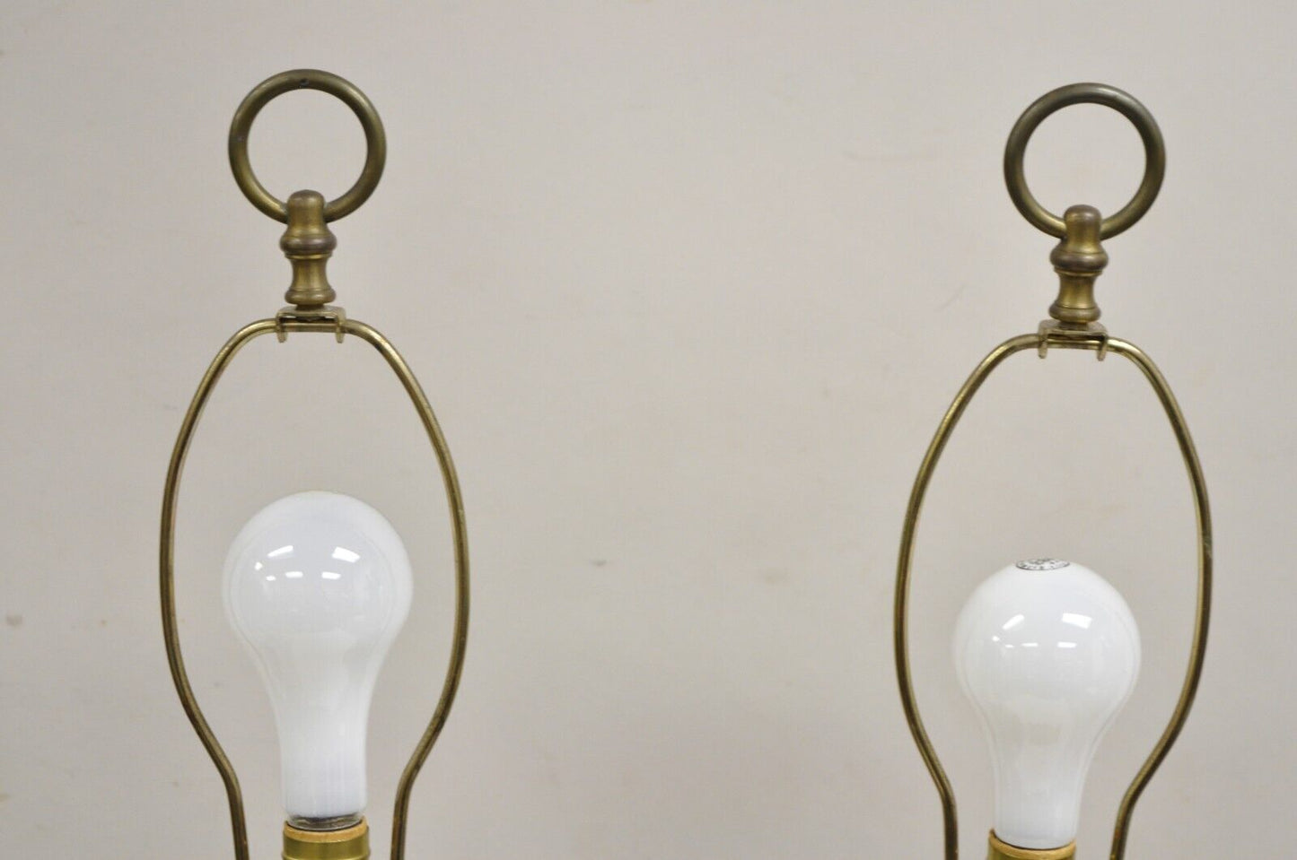 Chinoiserie Patinated Brass Square Jardiniere Table Lamp by Wildwood - a Pair