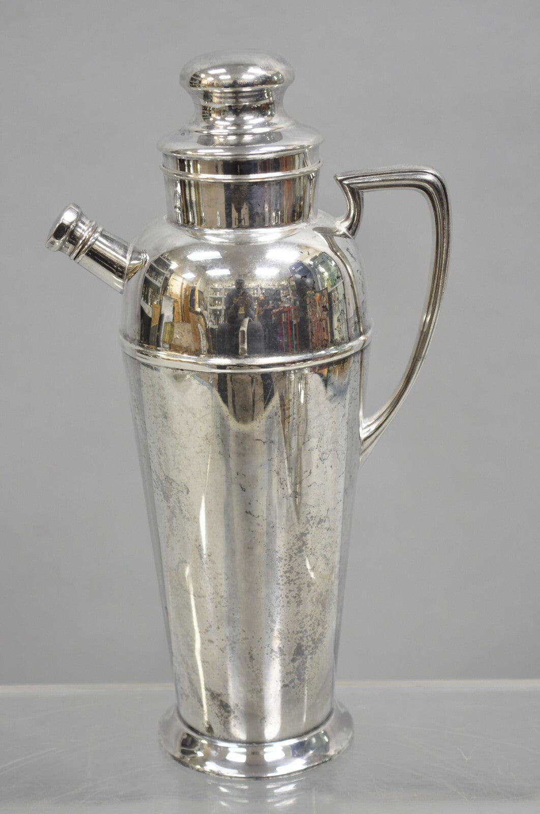Bernard Rices Sons Art Deco Silver Plated Martini Cocktail Shaker "S" Monogram