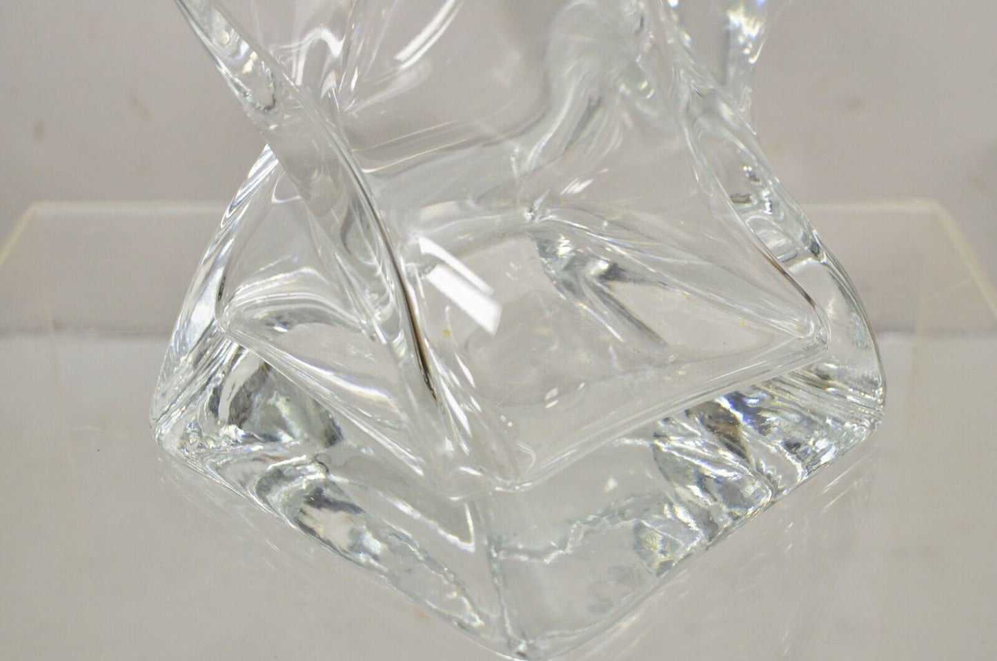 Modern Abstract Turkish Konart Twisted Glass Crystal Vase Centerpiece (B)