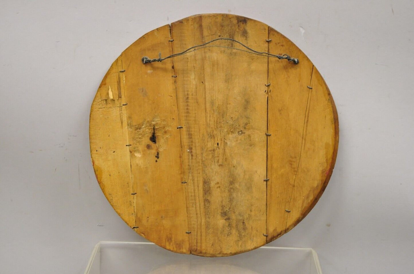 Vintage Cock Robin Flour AW Hammond Co Round Wood Advertisement Plaque
