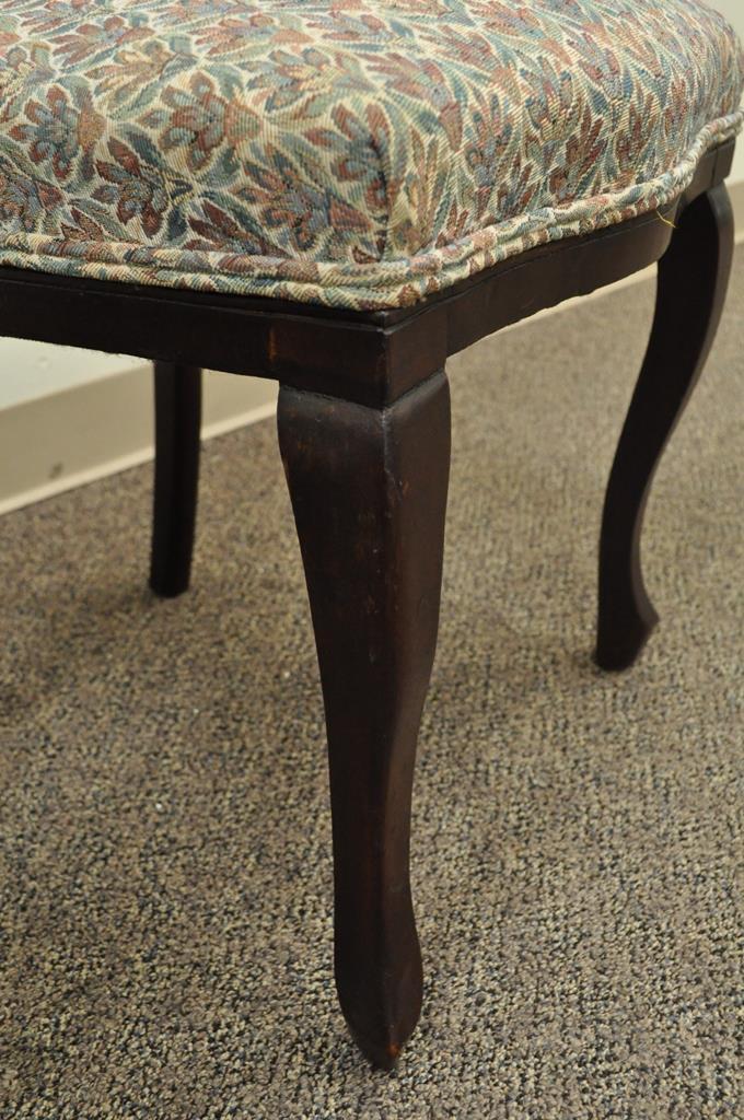 Antique Victorian Carved Mahogany Lyre Back Small Accent Side Chairs - a Pair