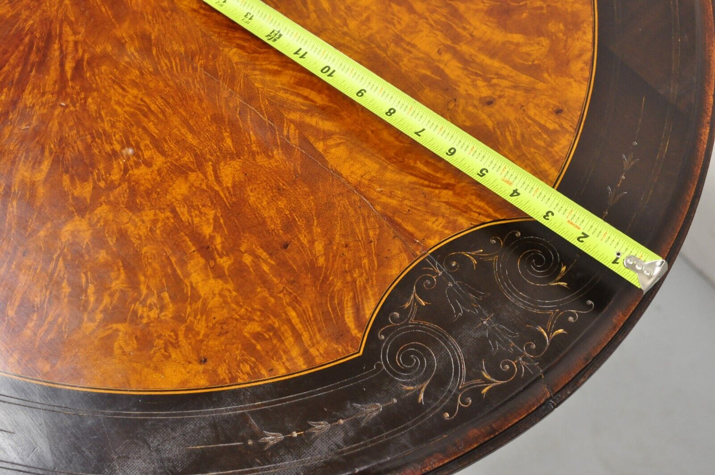English Victorian Aesthetic Movement Ebony & Burr Walnut Oval Center Table
