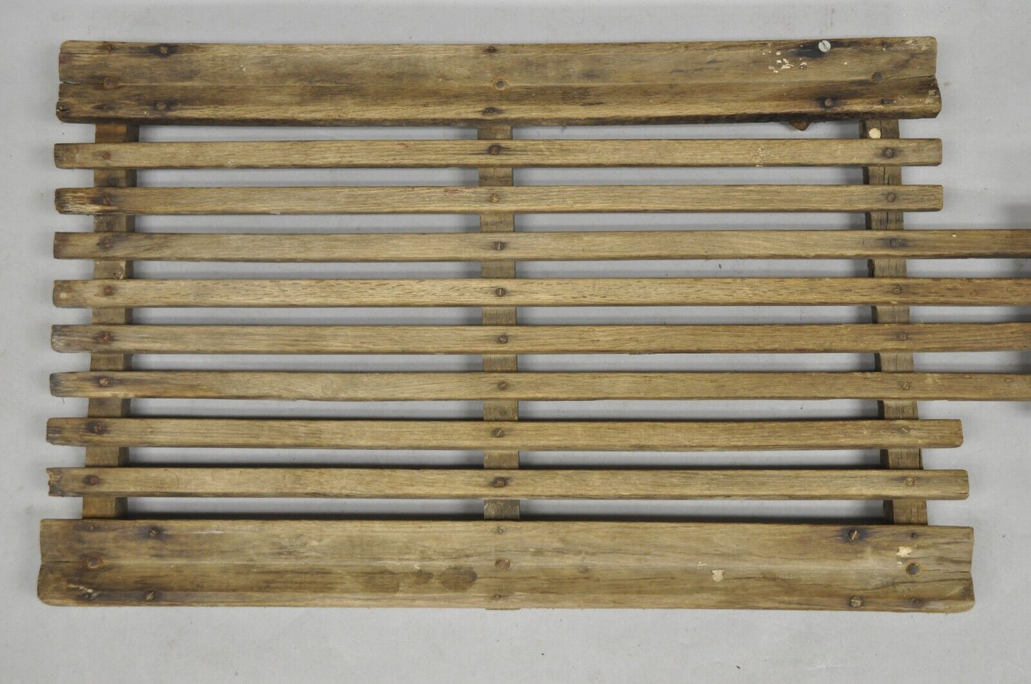 Antique Industrial Modern Wooden Slat Rolling Auto Mechanics Garage Creeper