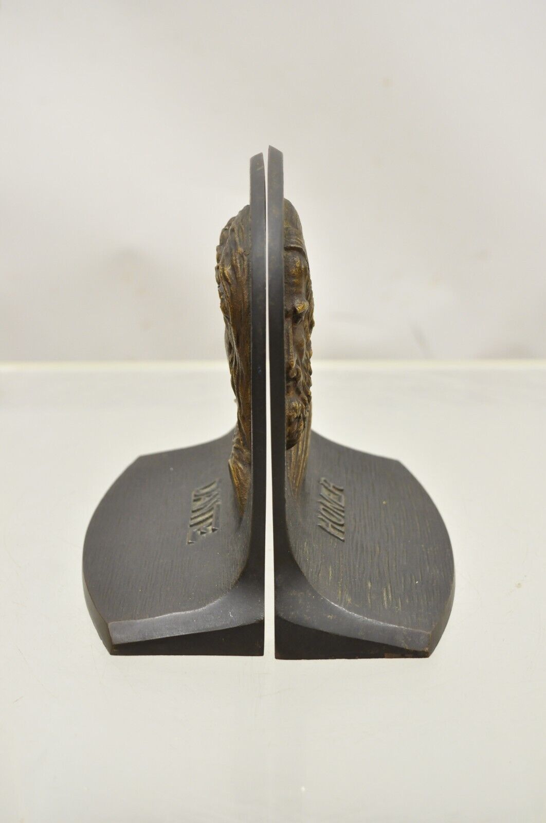 Vintage Bradley & Hubbard Cast Iron Dante and Homer Bookends - a Pair