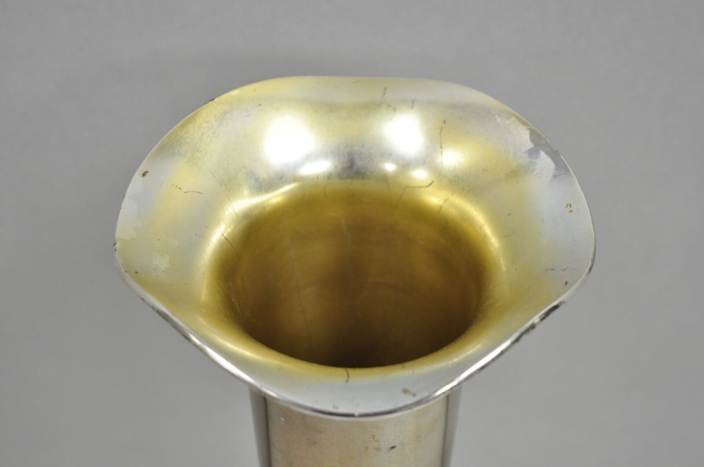 Vintage Federal Silver Co Art Nouveau Silver Plated 15" Fluted Trumpet Vase