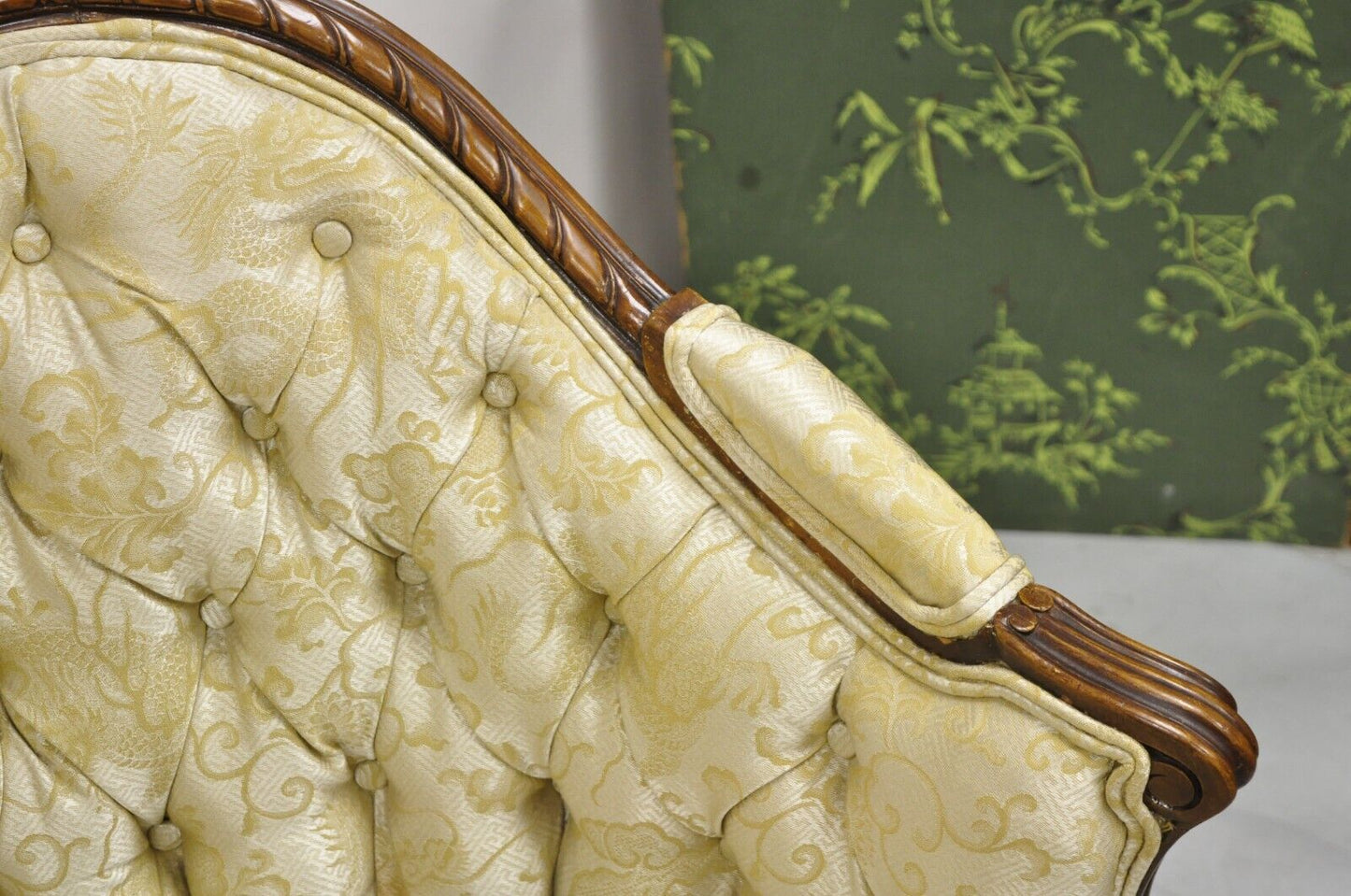 Antique French Louis XV Style Carved Walnut Serpentine Settee Sofa Loveseat
