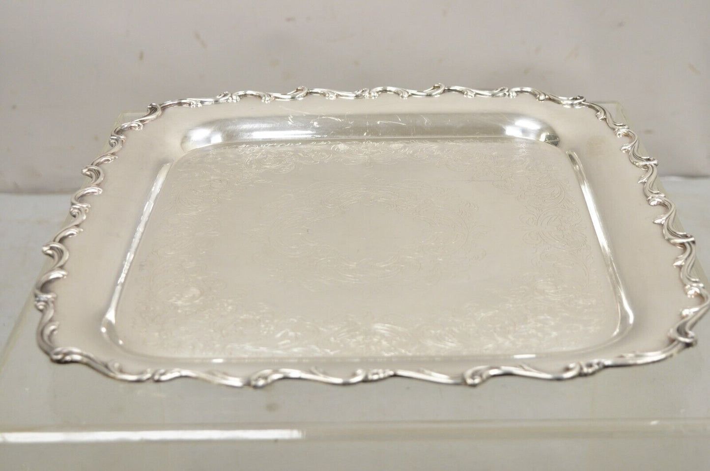 Webster Wilcox International Silver 7228 Joanne Square Serving Platter Tray