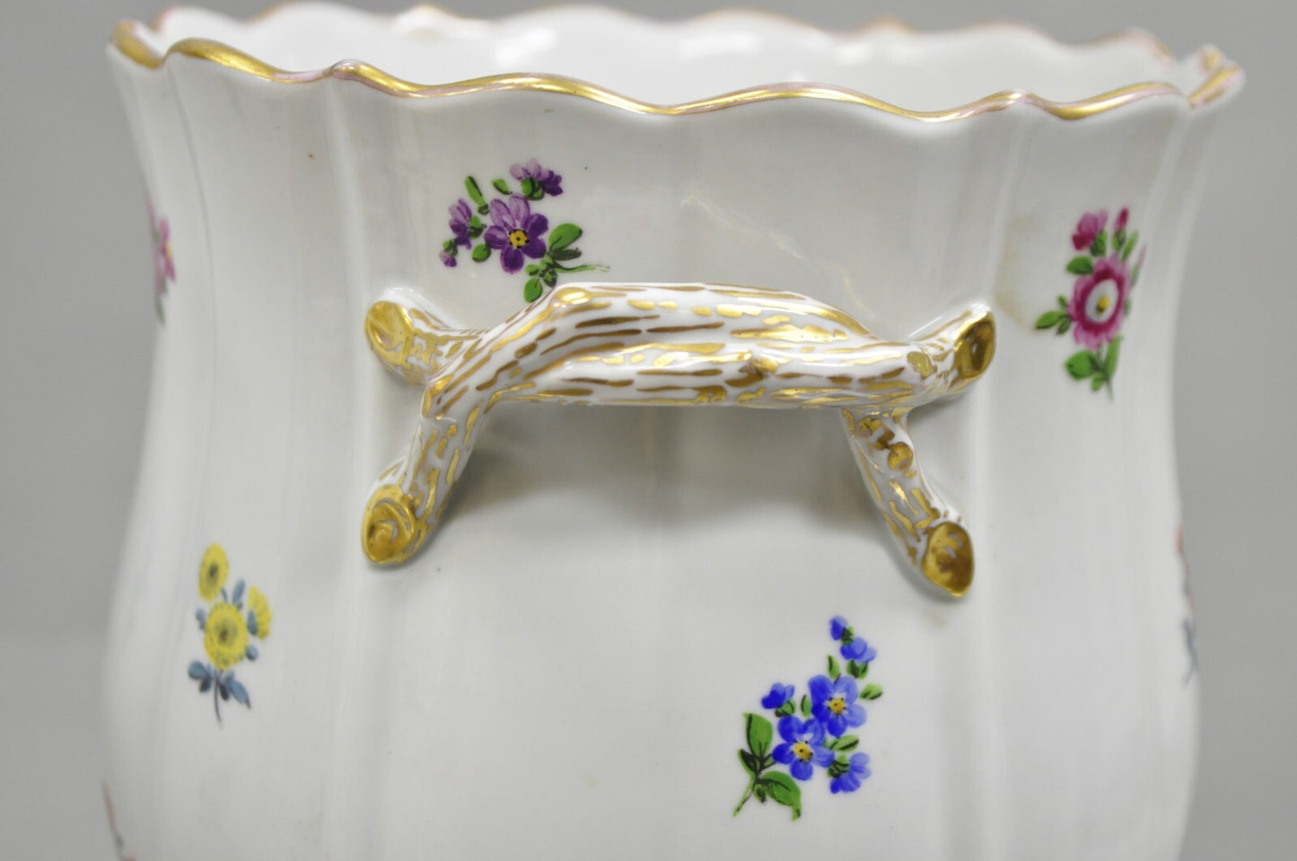 Antique Meissen French Porcelain Flower Pot Cachepot Wine Cooler - a Pair